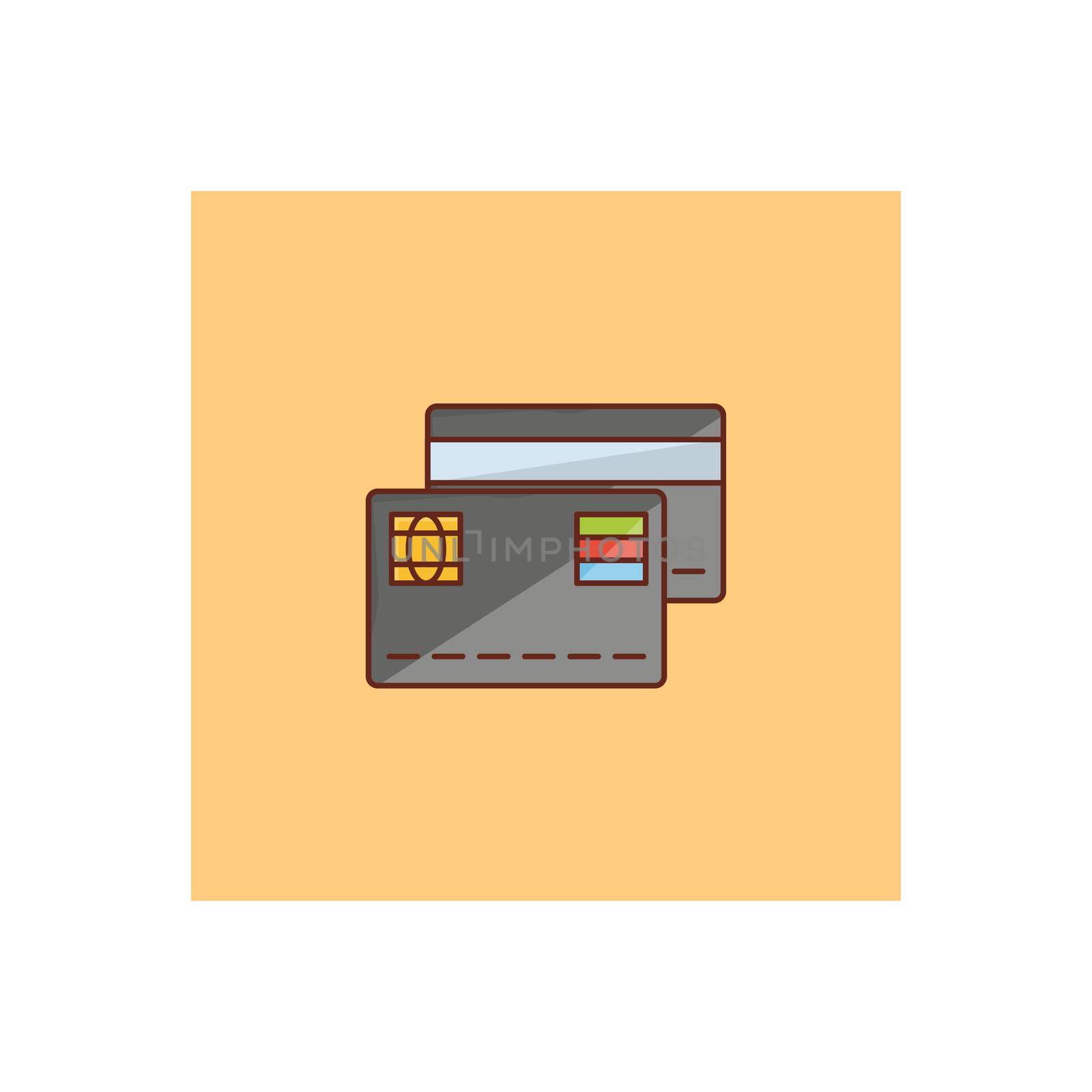 credit vector flat color icon