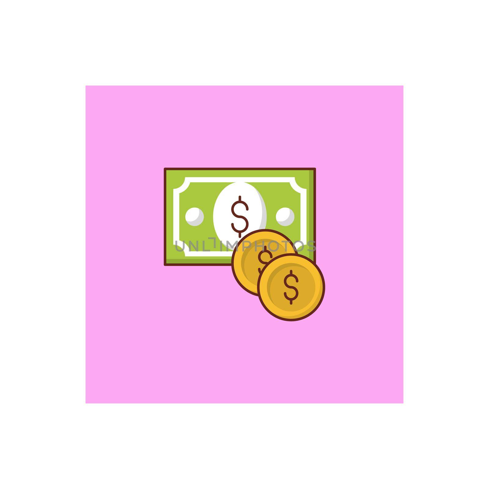 dollar vector flat color icon