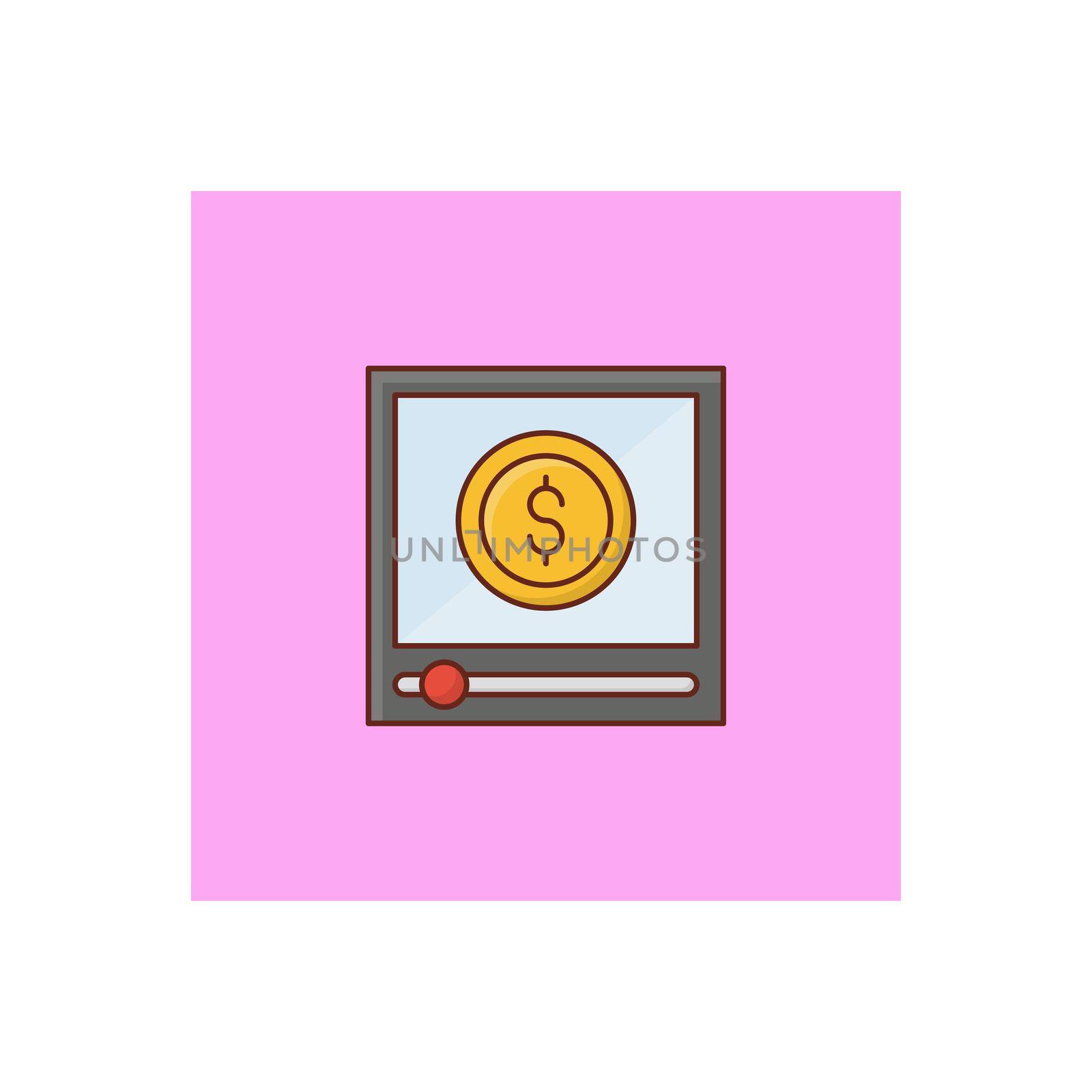 video vector flat color icon