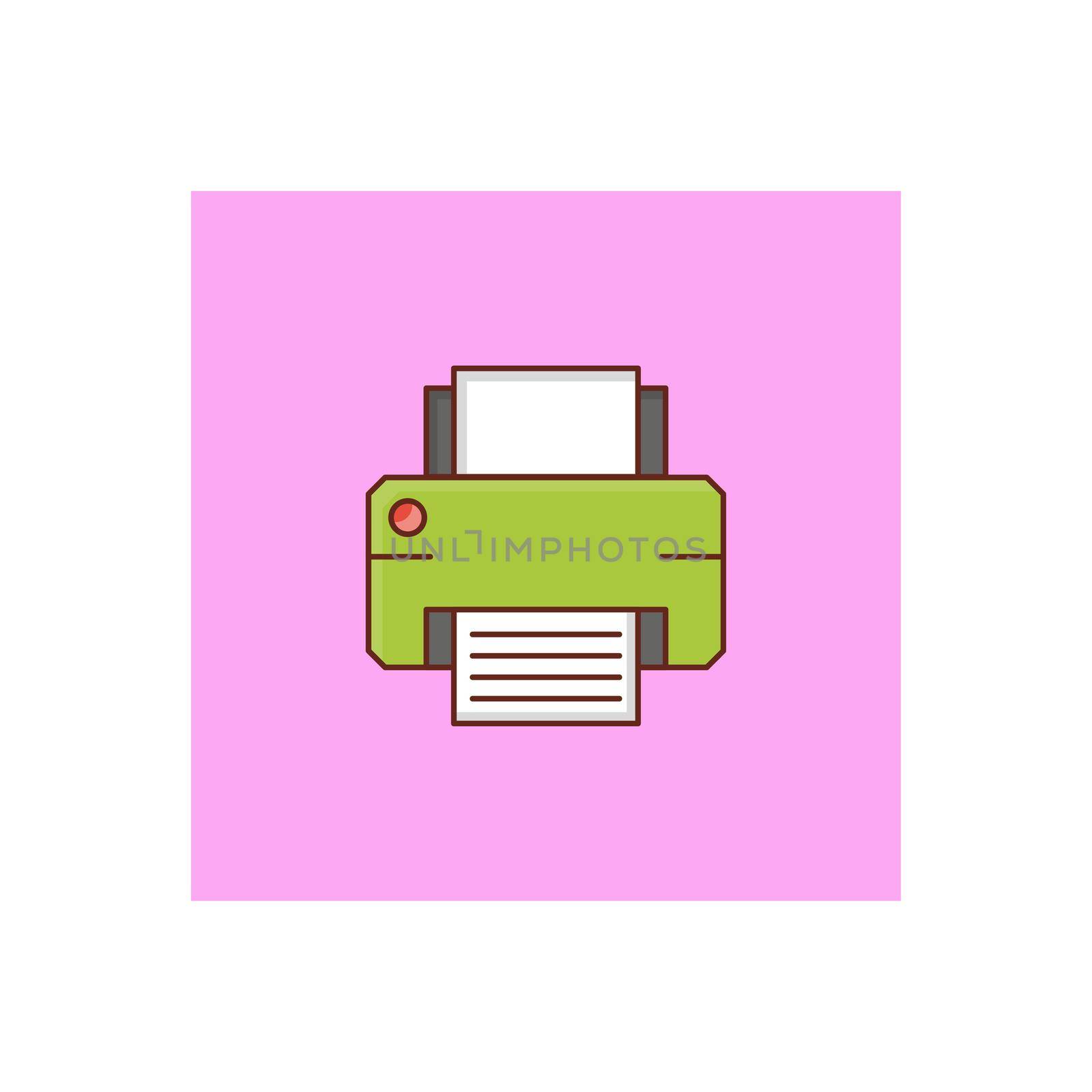 printer vector flat color icon