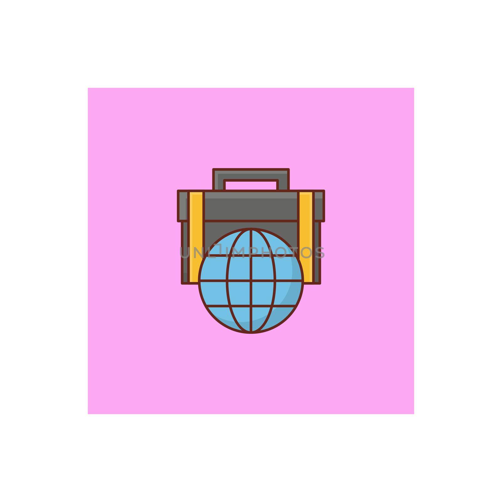 portfolio vector flat color icon