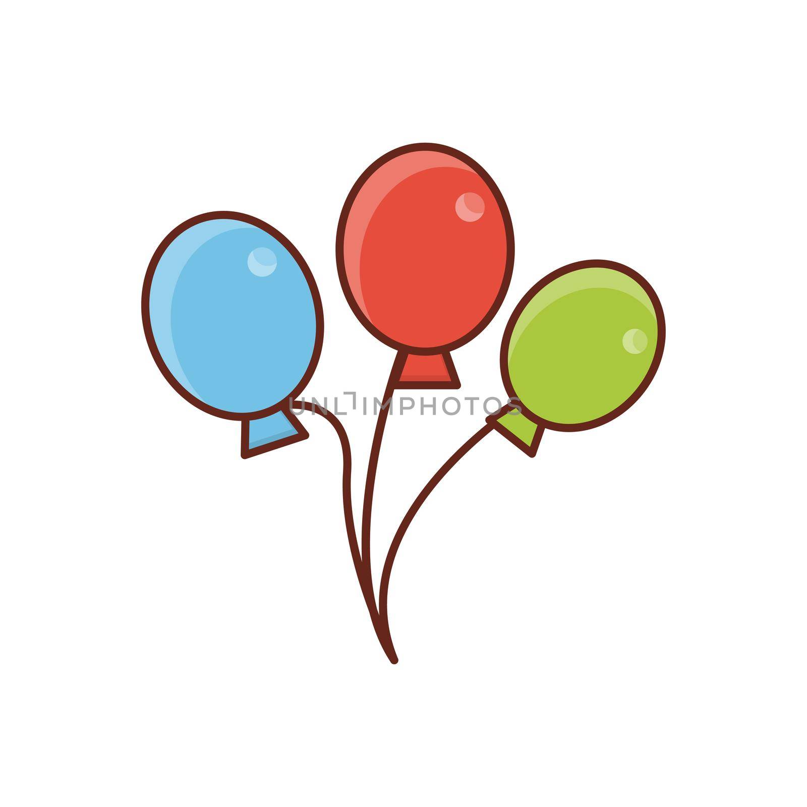 balloon vector flat color icon