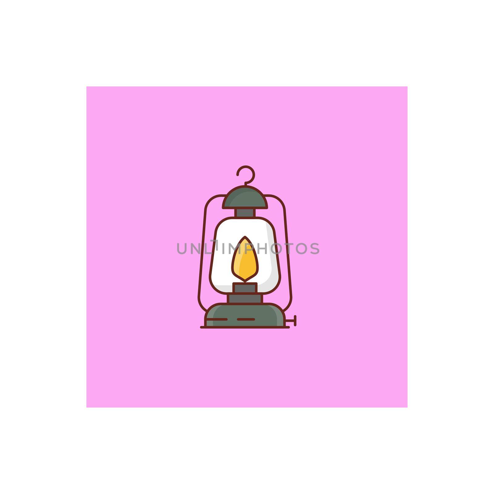 lantern vector flat color icon