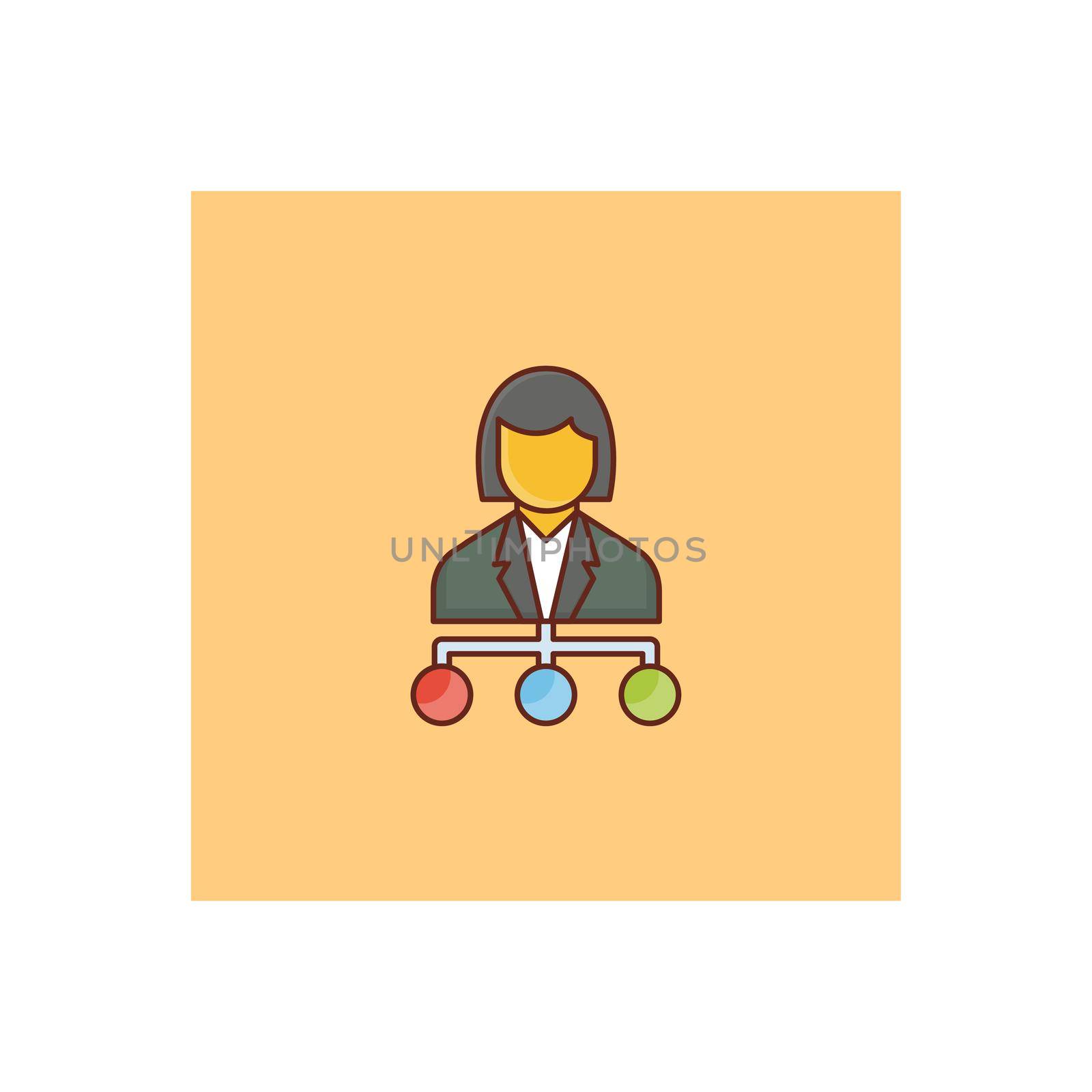 network vector flat color icon