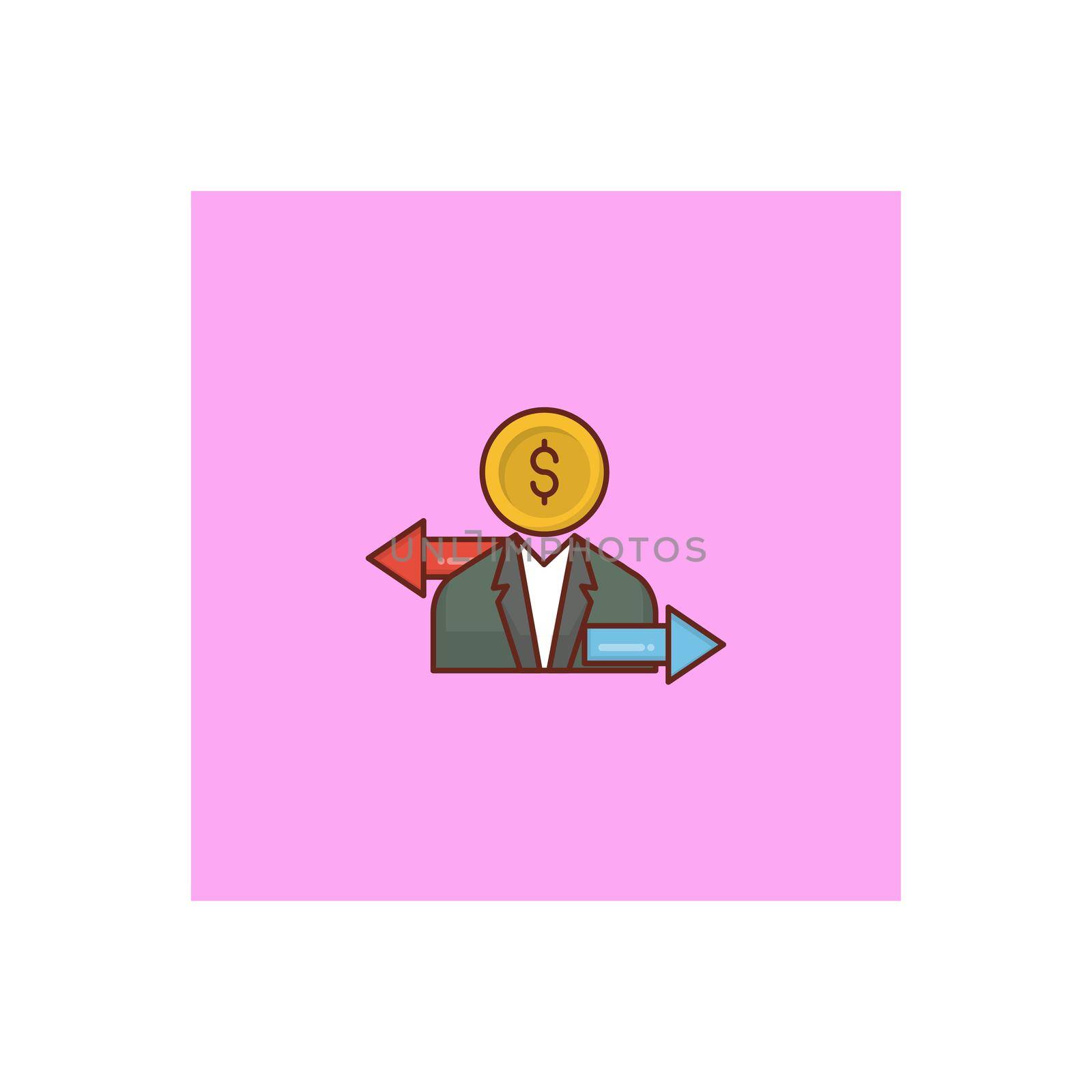 user vector flat color icon