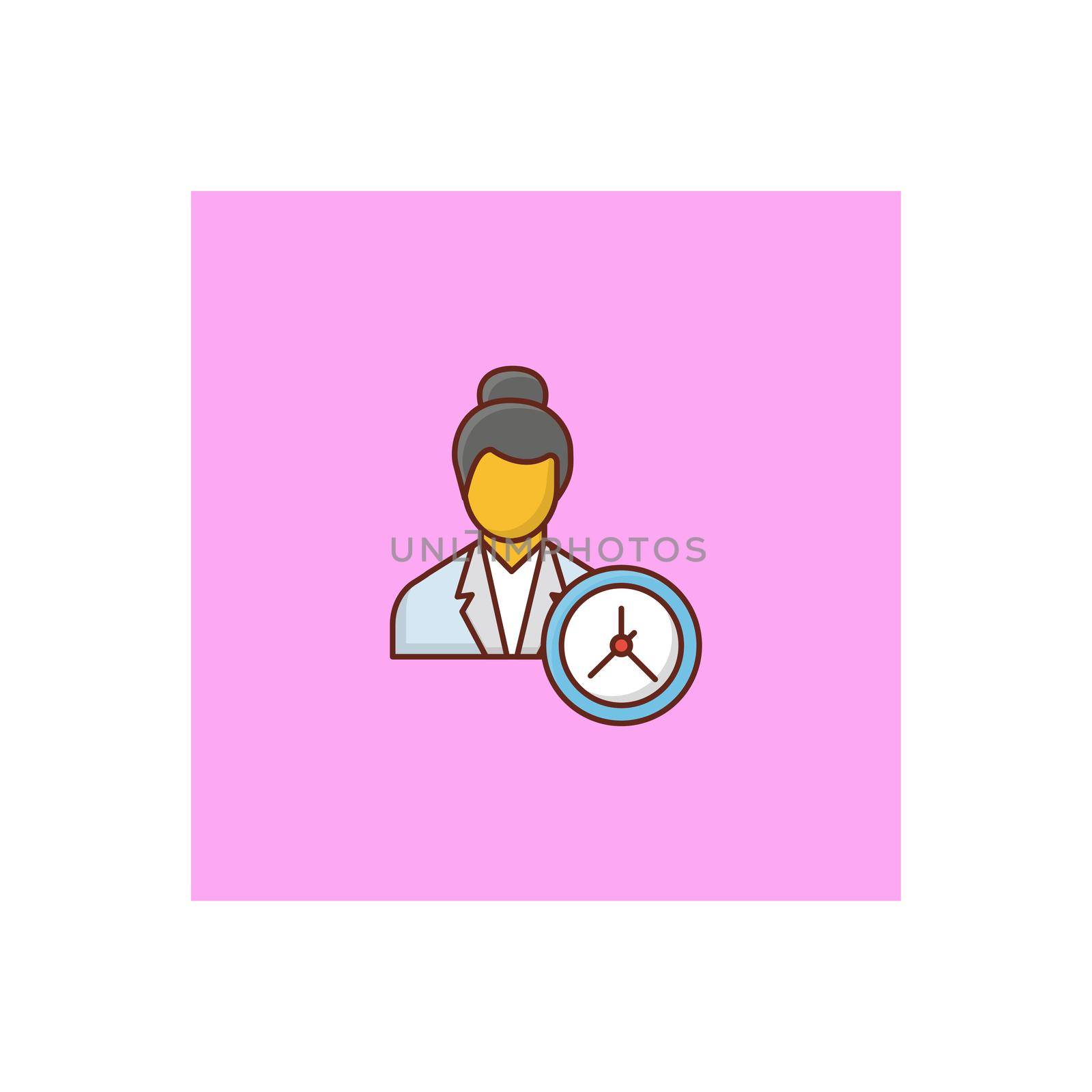 employee vector flat color icon