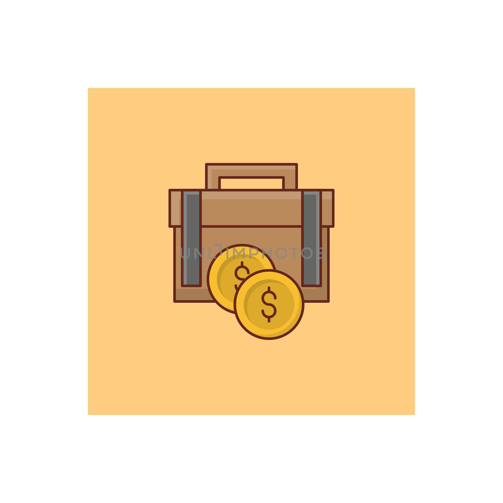 dollar vector flat color icon