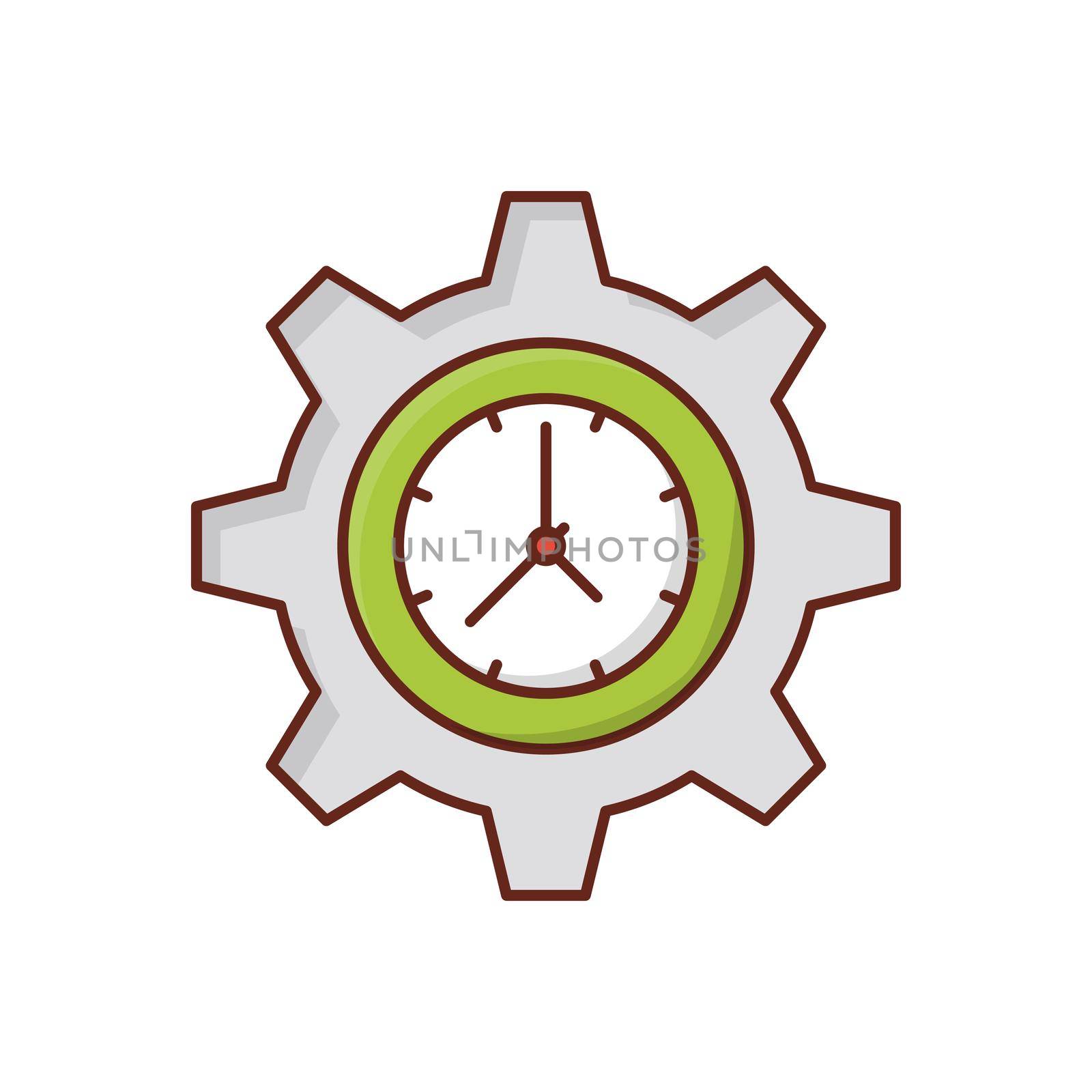 clock vector flat color icon