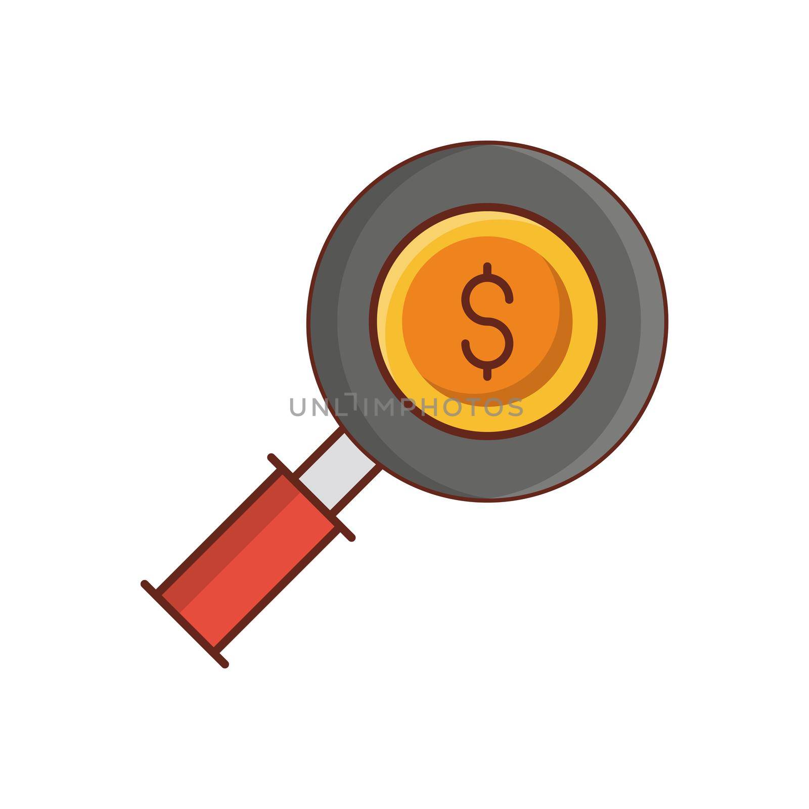 audit vector flat color icon