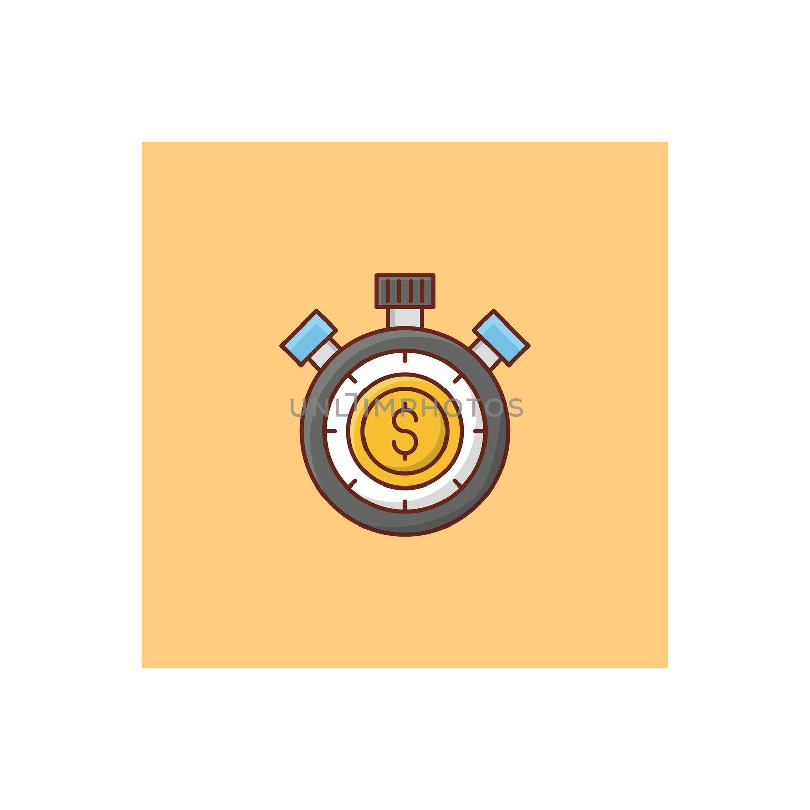 stopwatch vector flat color icon