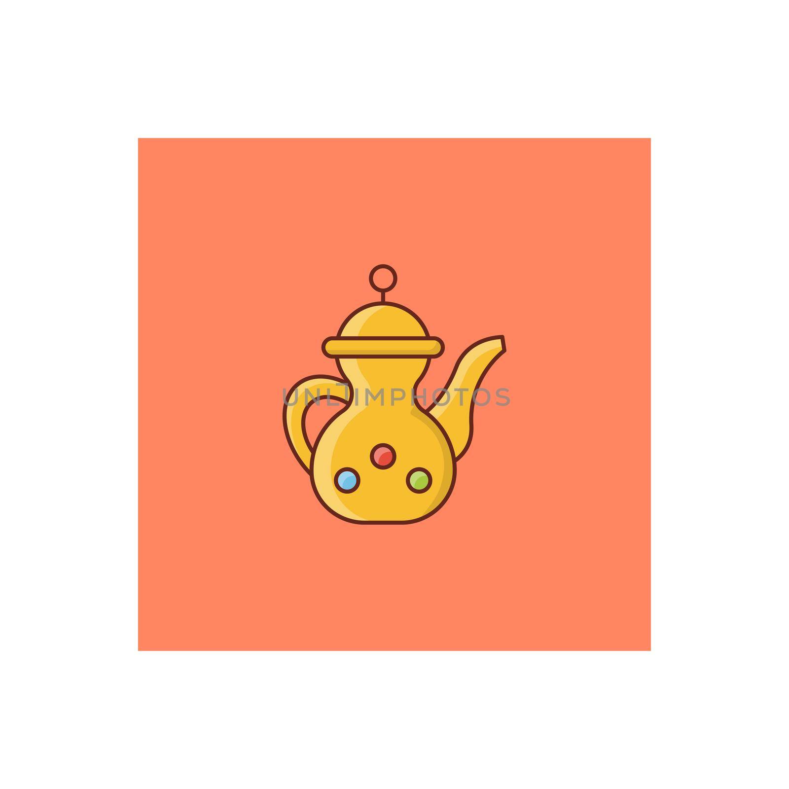 kettle vector flat color icon