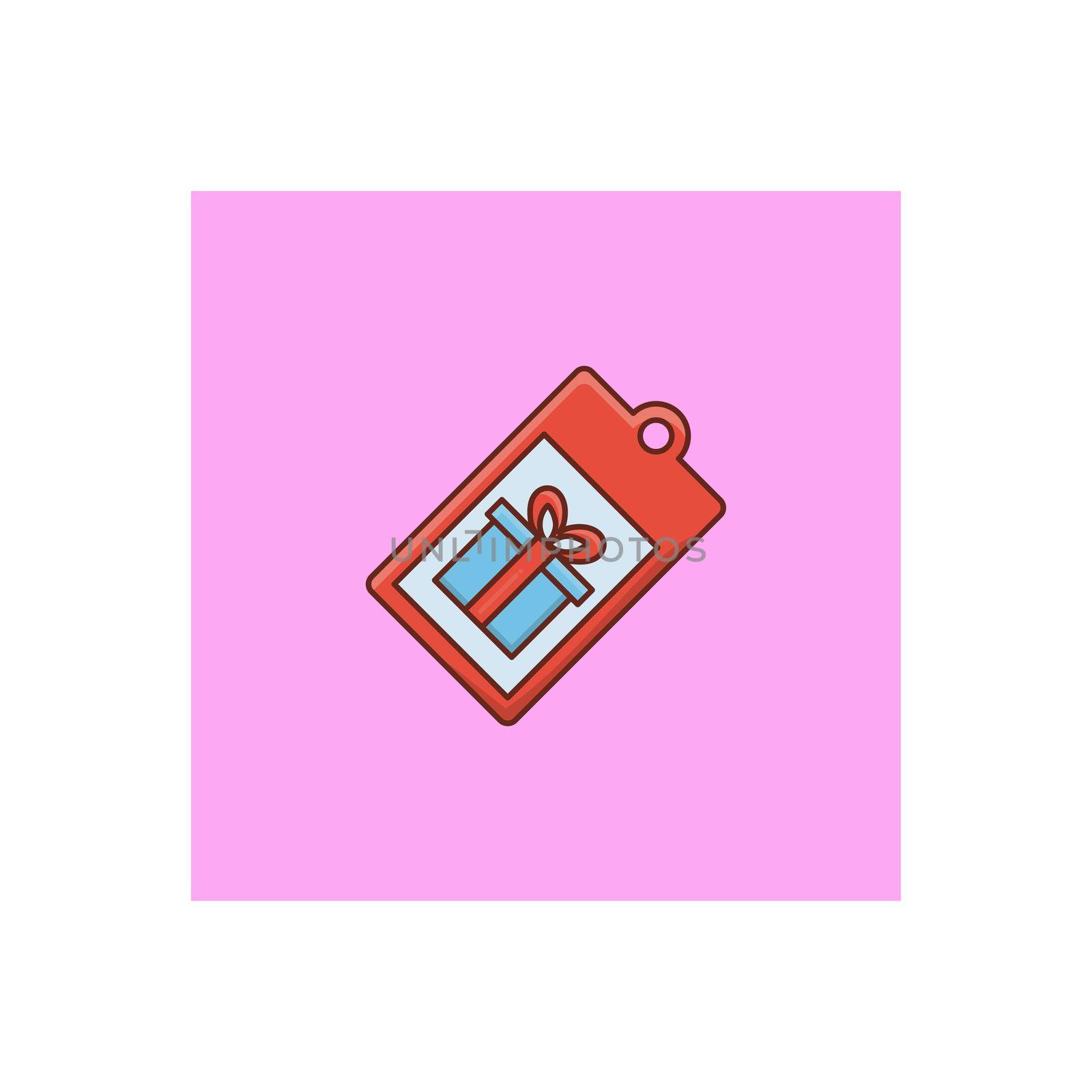 tag vector flat colour icon