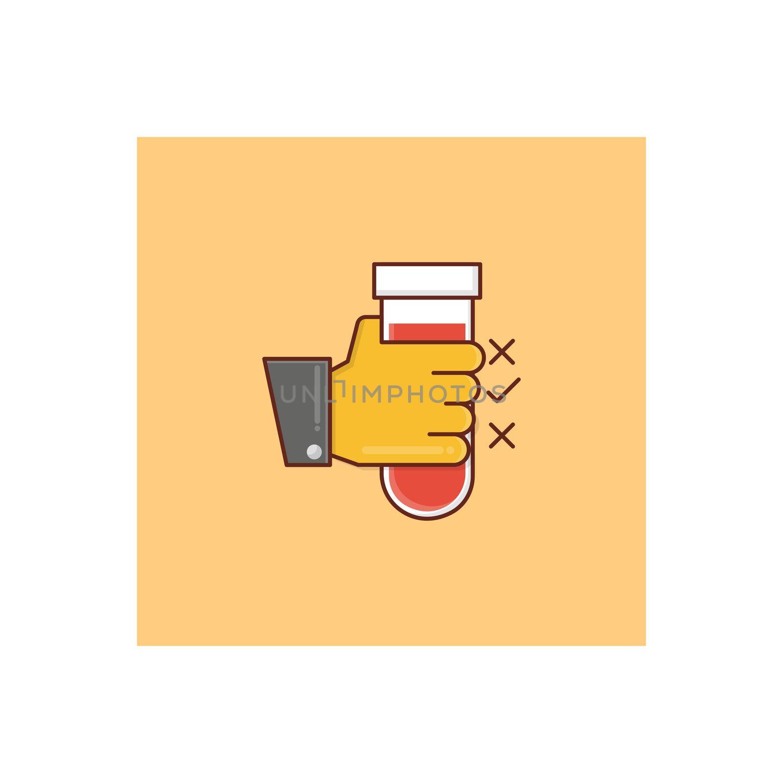 test tube vector flat colour icon