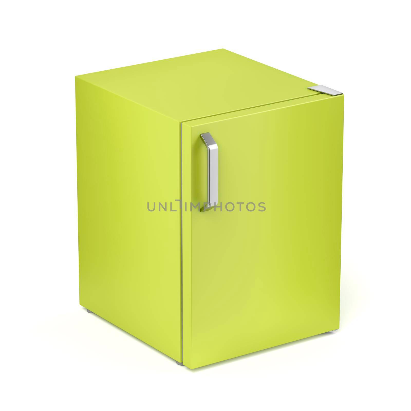 Small refrigerator on white background