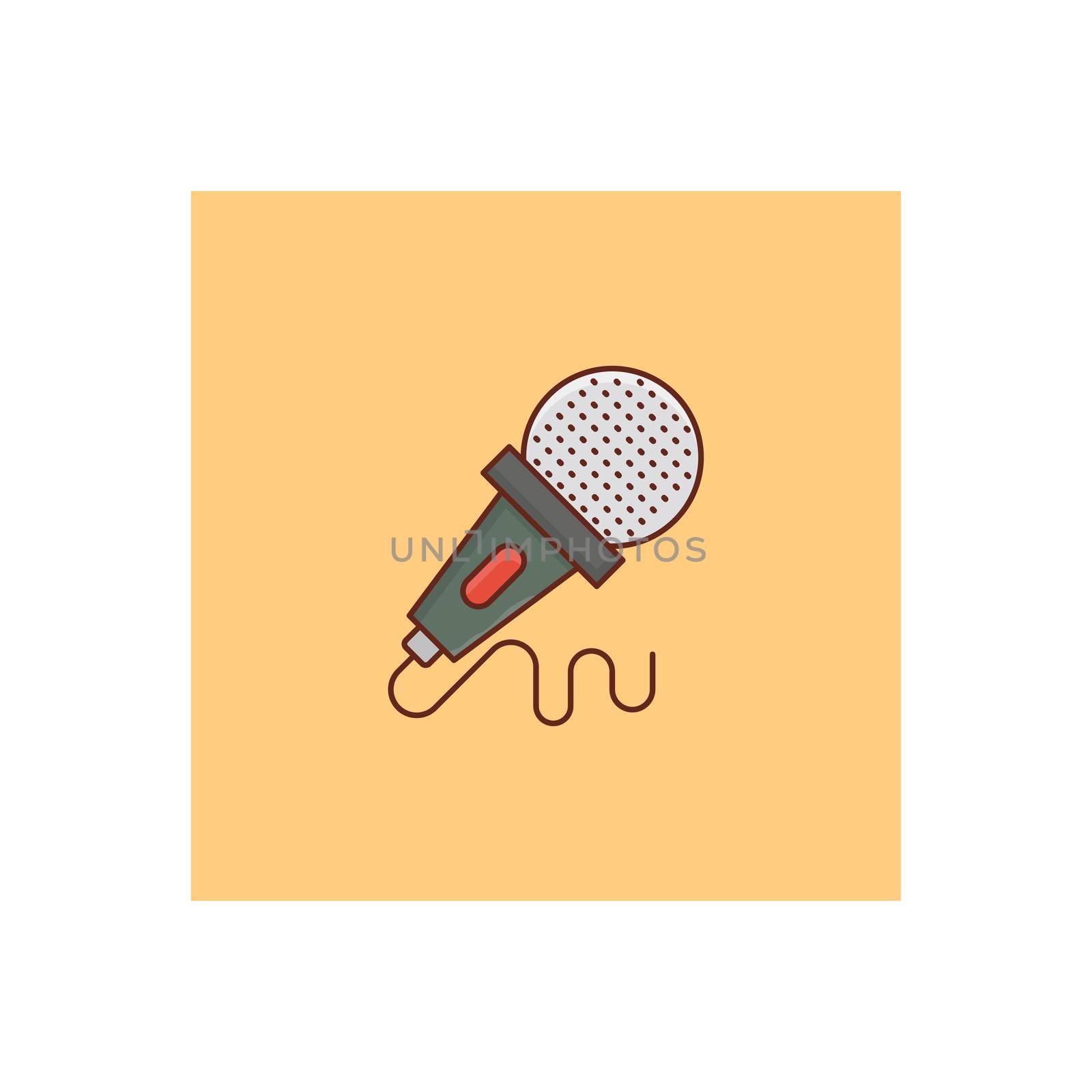 mic vector flat colour icon