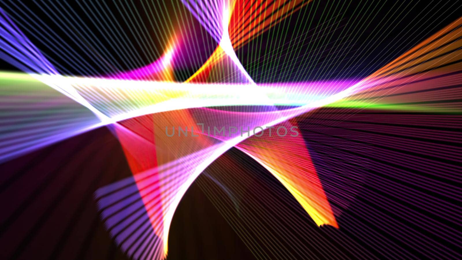 3d illustration - Hypnotic grid of lines creates geometric patterns. Computer graphics