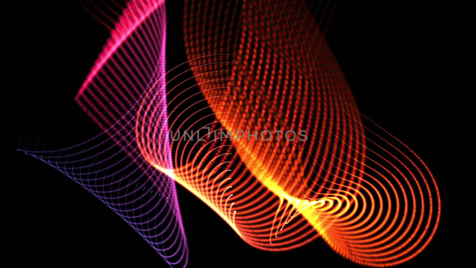 3d illustration - Hypnotic grid of lines creates geometric patterns. Computer graphics