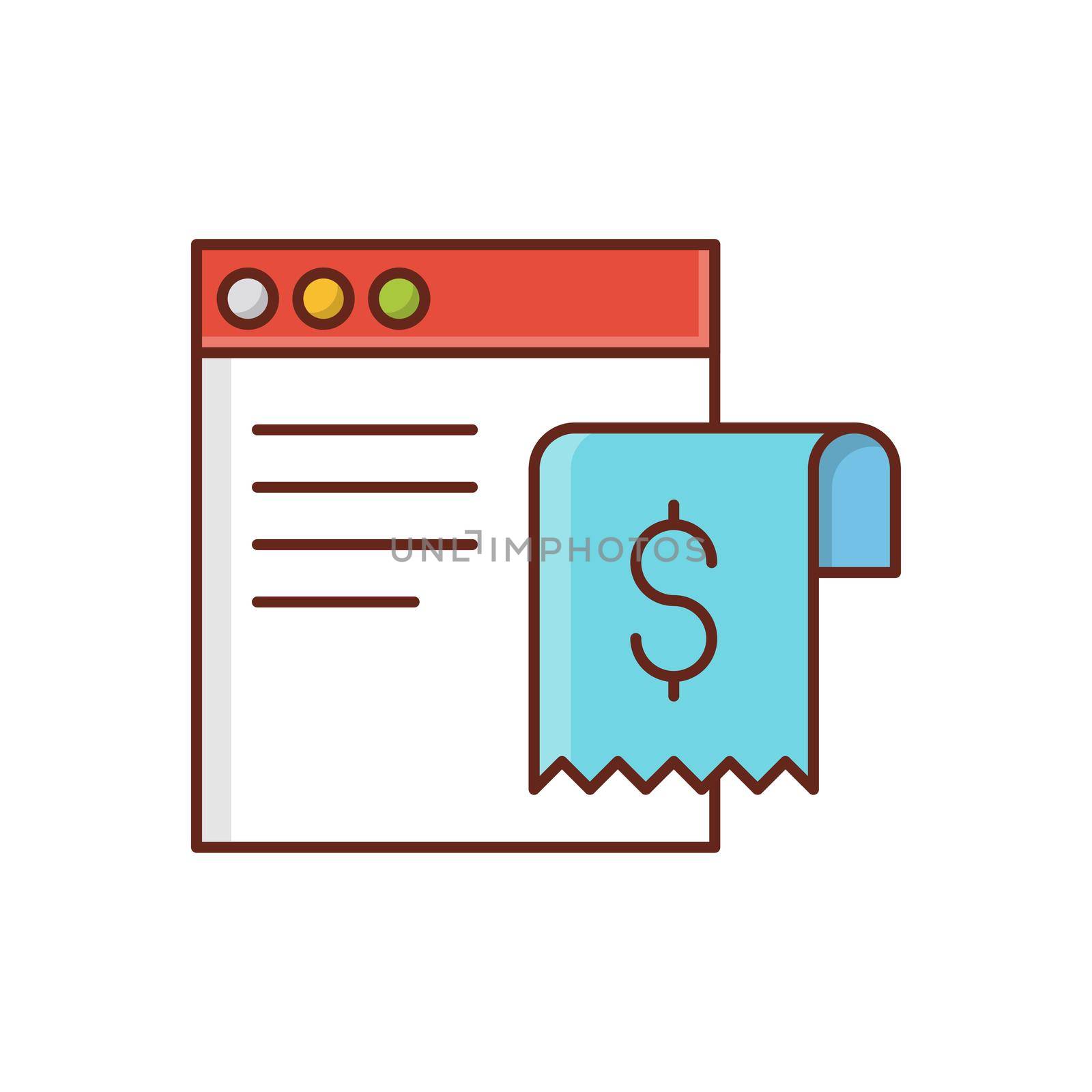 webpage vector flat color icon