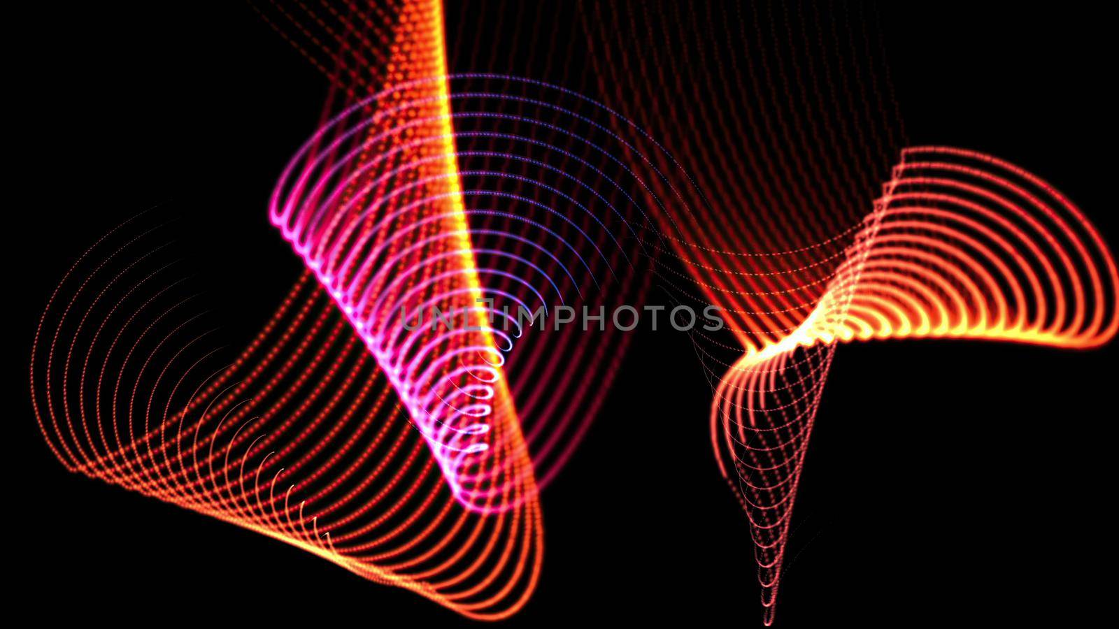 3d illustration - Hypnotic grid of lines creates geometric patterns. Computer graphics