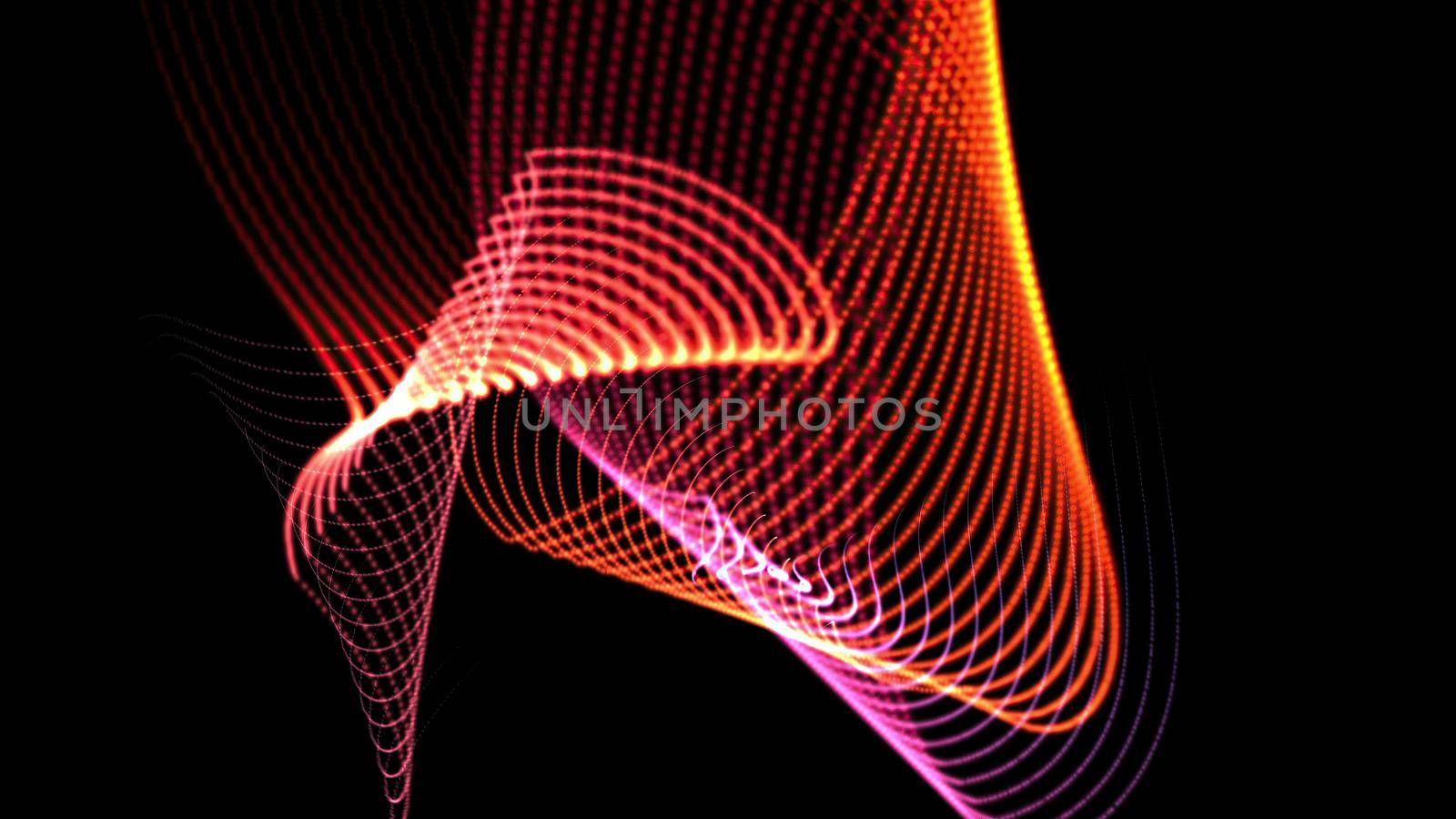 3d illustration - Hypnotic grid of lines creates geometric patterns. Computer graphics