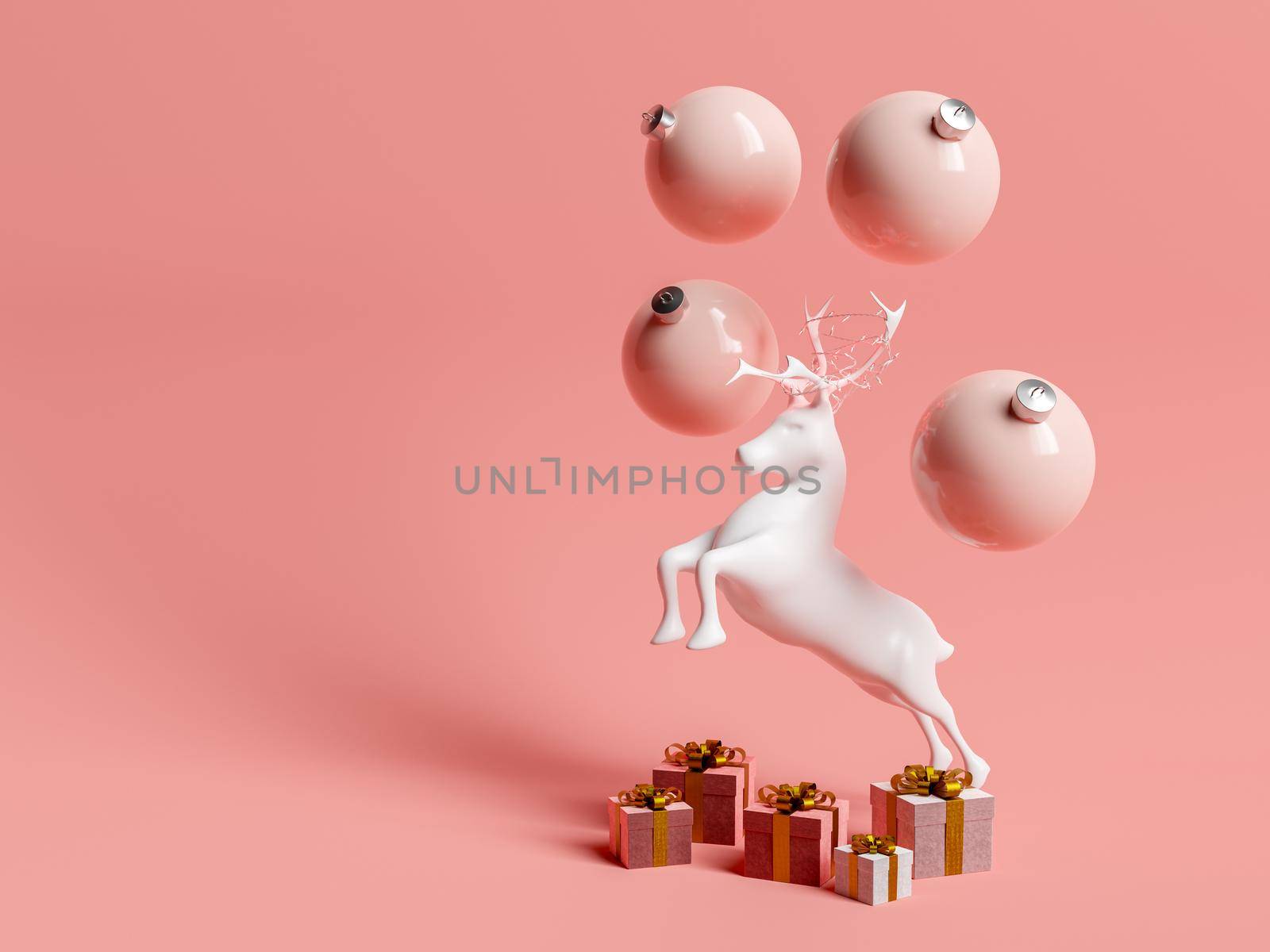 reindeer figurine with christmas ornaments by asolano