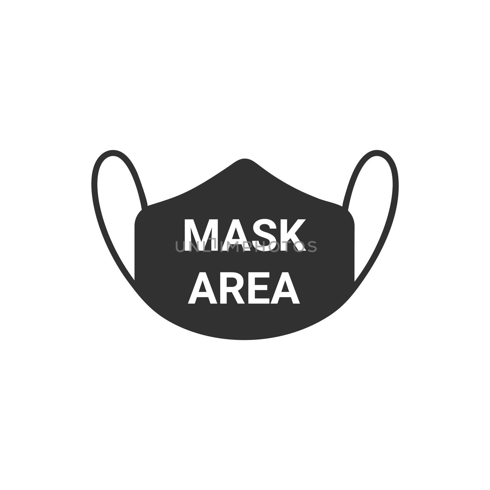 Mask area, Mask required warning prevention sign. Stock Vector illustration isolated