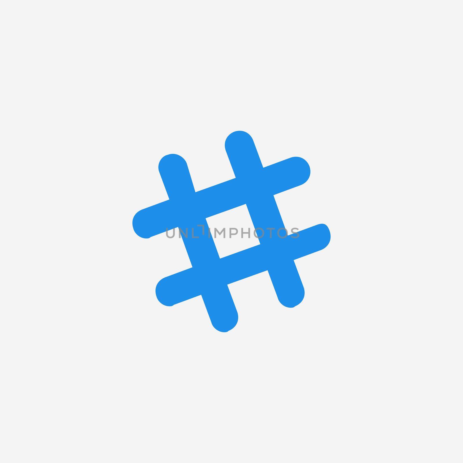 Hash tag sign icon. Follow network vector illustration on white background by Kyrylov