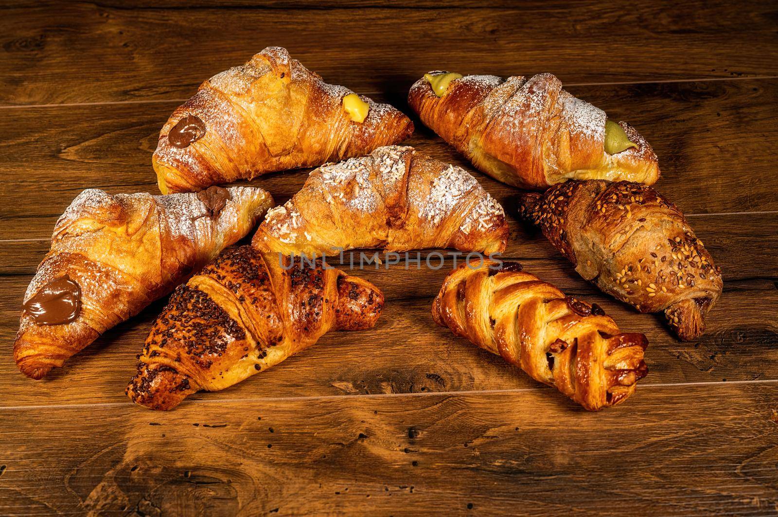sweet croissants with mixed creams by carfedeph