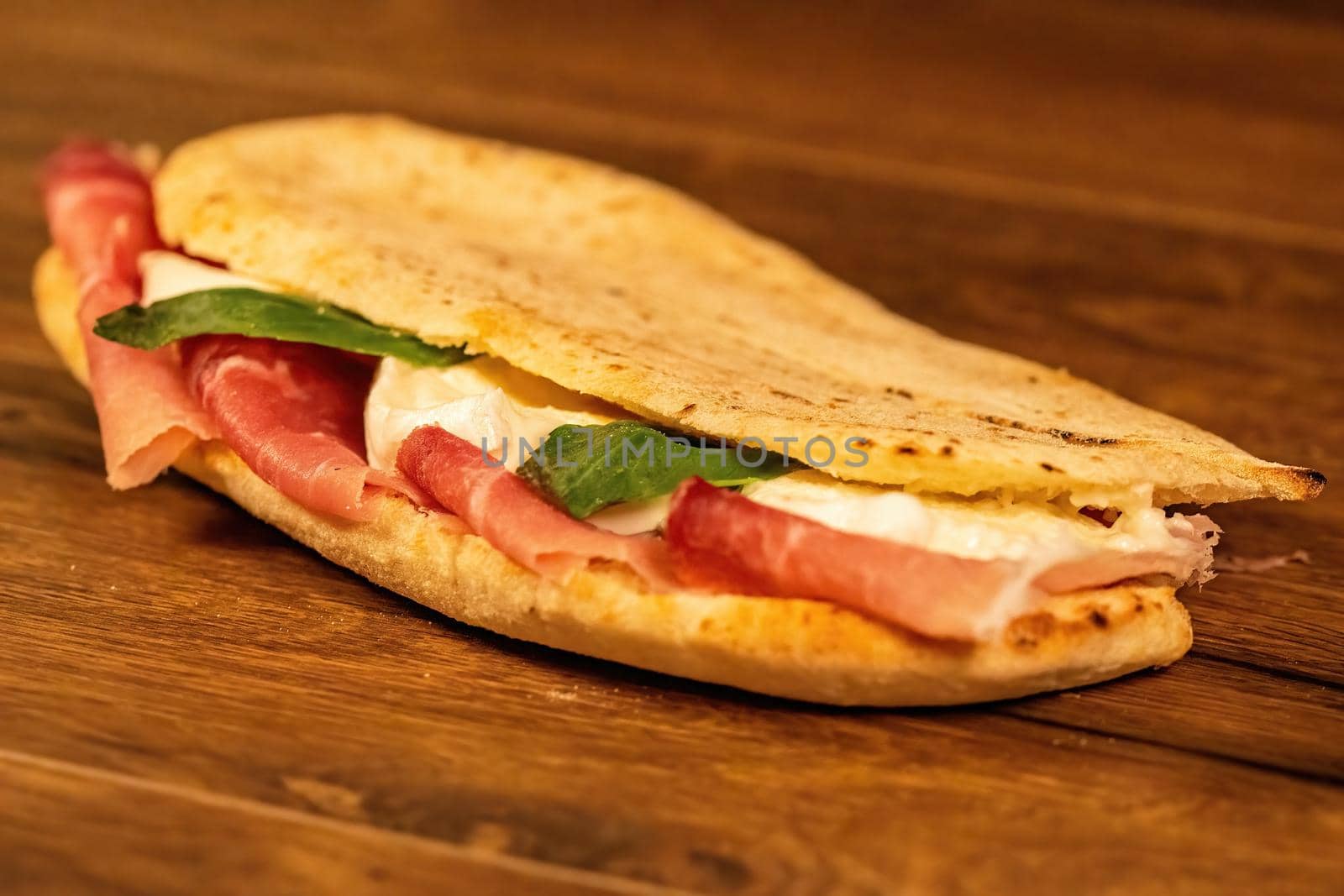 sandwich with salami and vegetables by carfedeph
