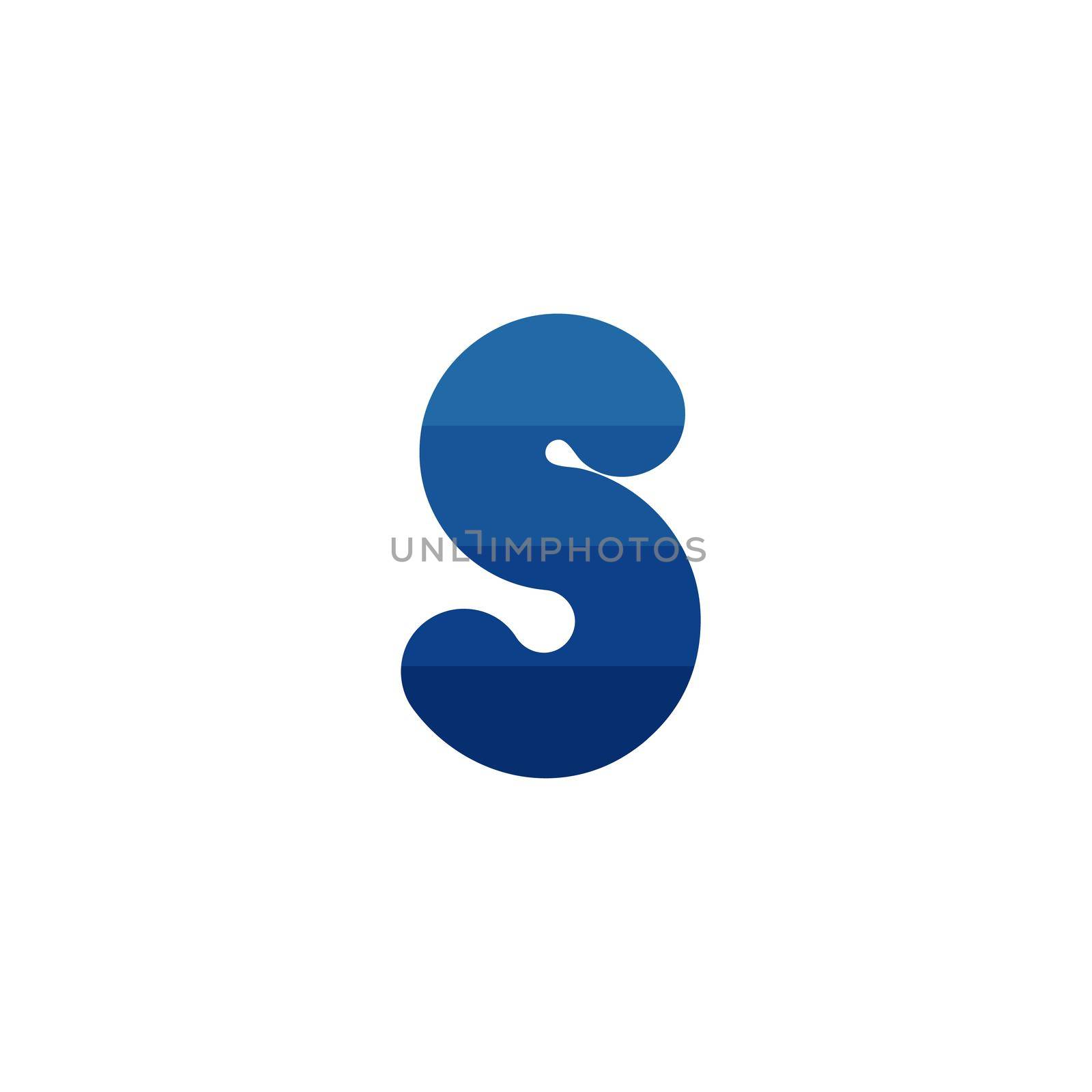 Initial letter S blue stipes logo template. Stock Vector illustration isolated