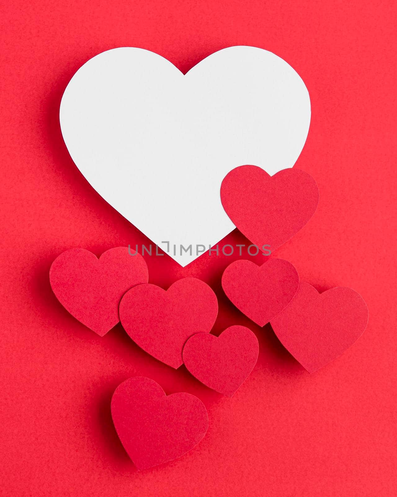 top view hearts arrangement with copy space. High resolution photo
