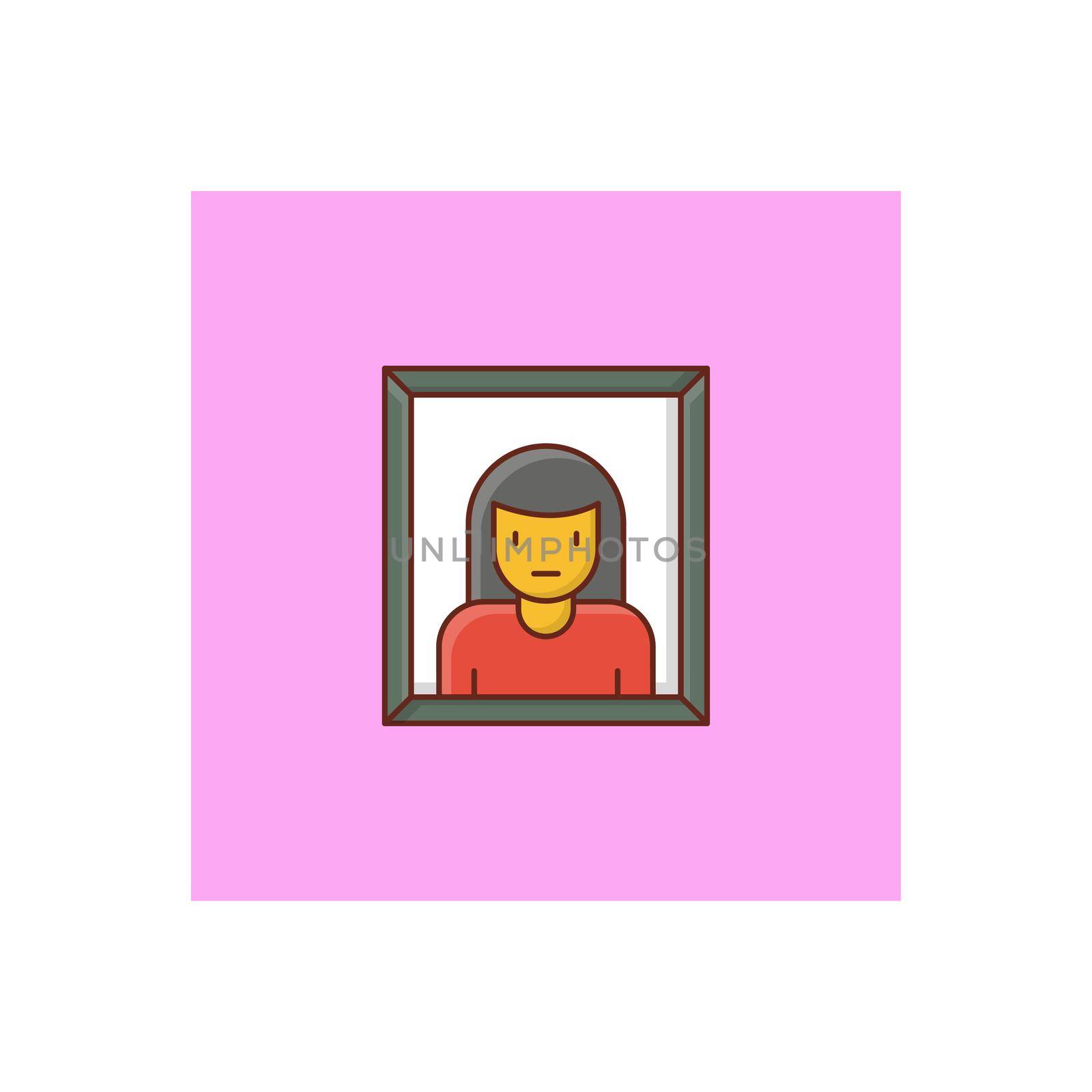 female vector flat color icon