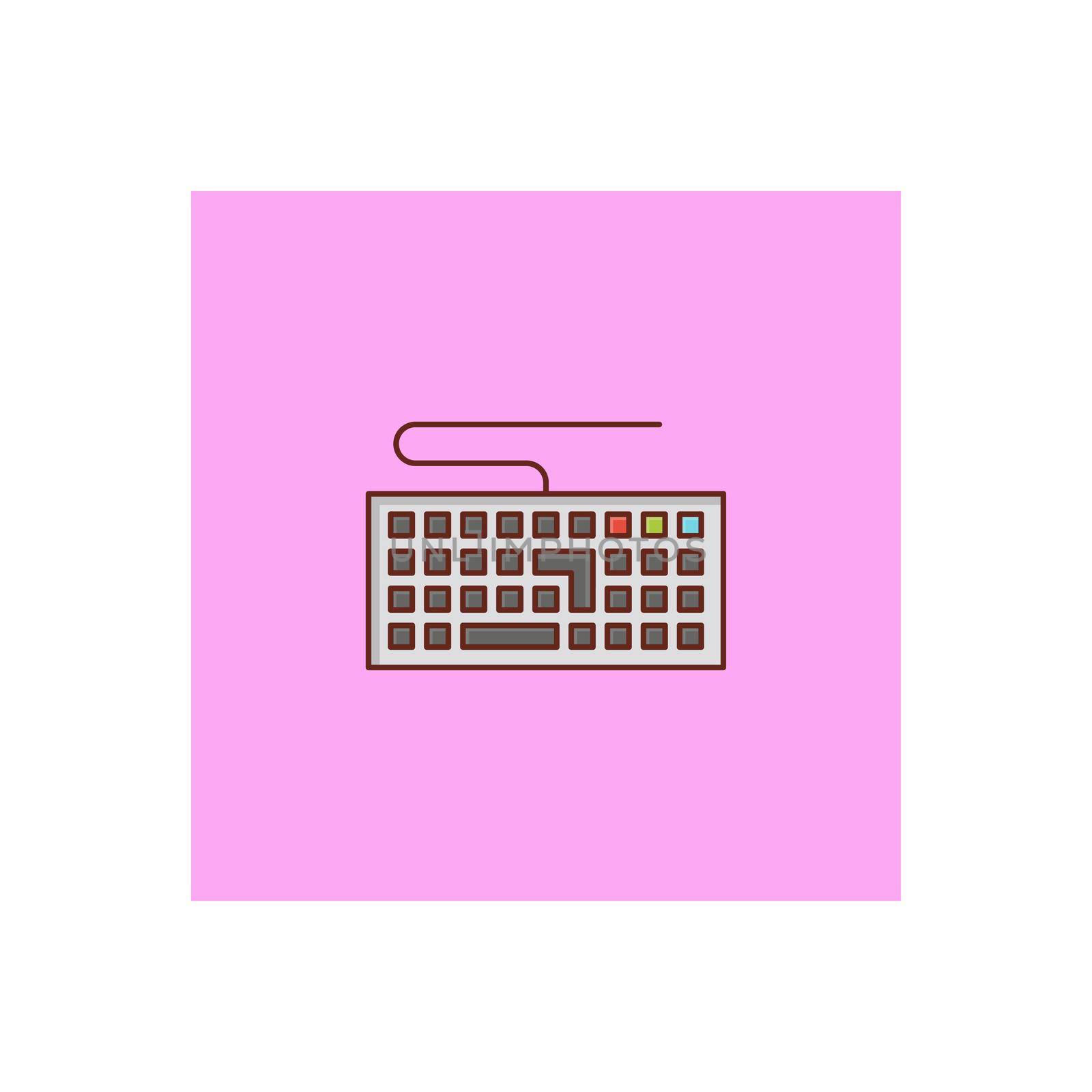 keyboard Vector illustration on a transparent background. Premium quality symbols. Vector Line Flat color icon for concept and graphic design.