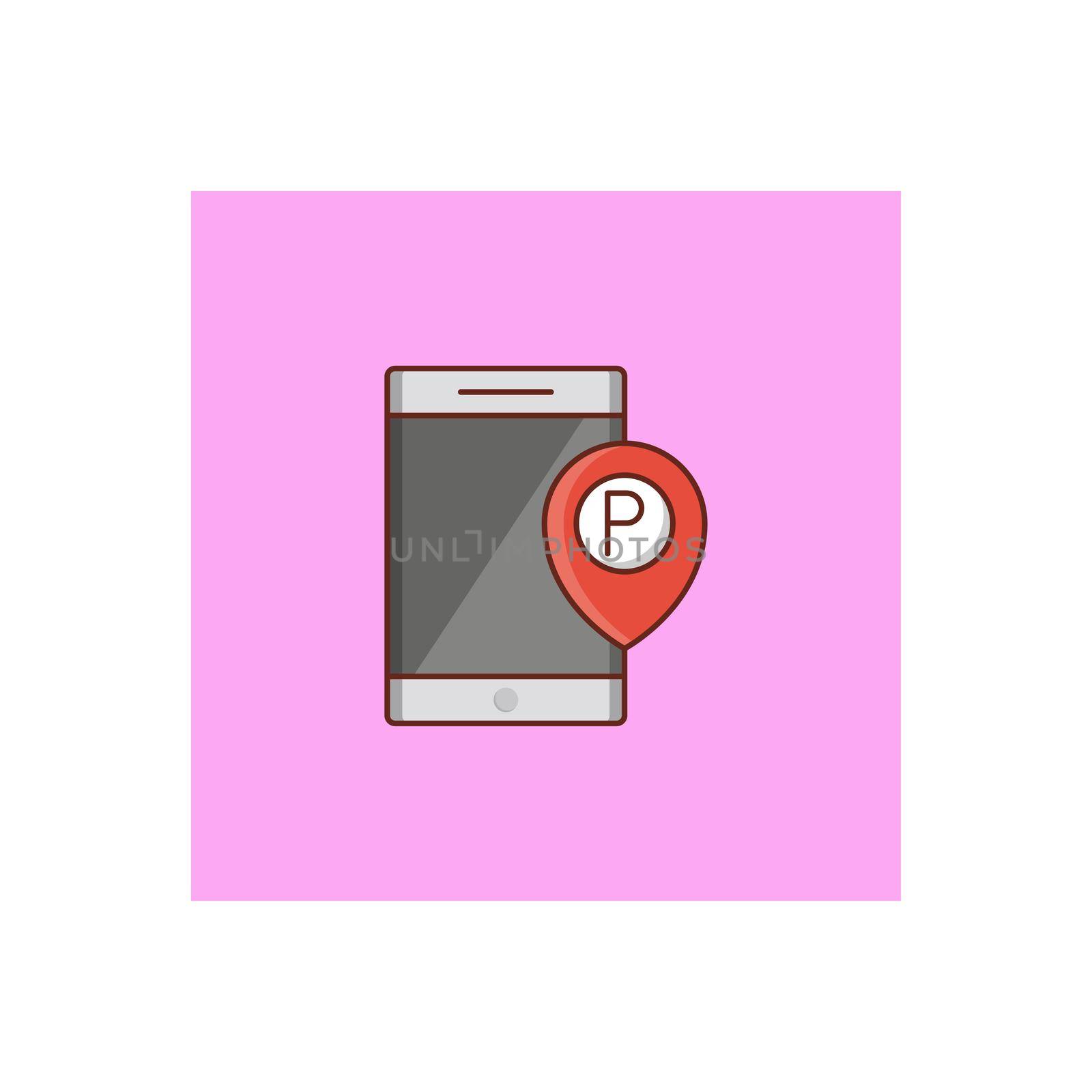 mobile vector flat color icon