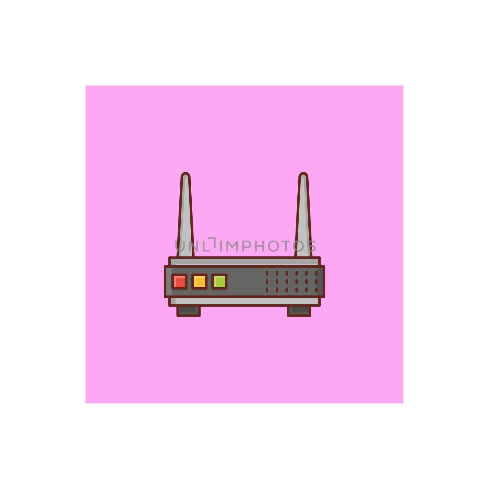 router Vector illustration on a transparent background. Premium quality symbols. Vector Line Flat color icon for concept and graphic design.