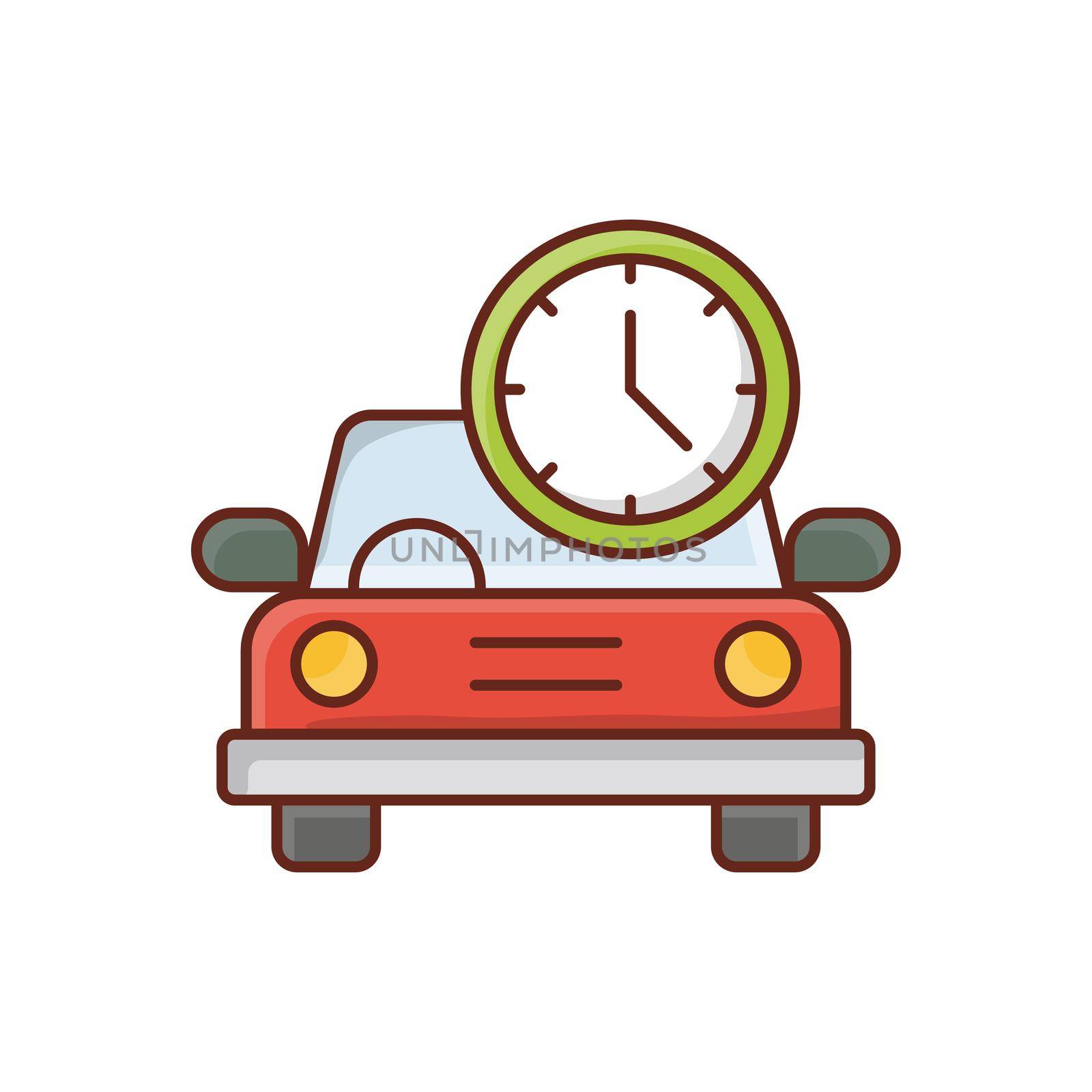 car vector flat color icon