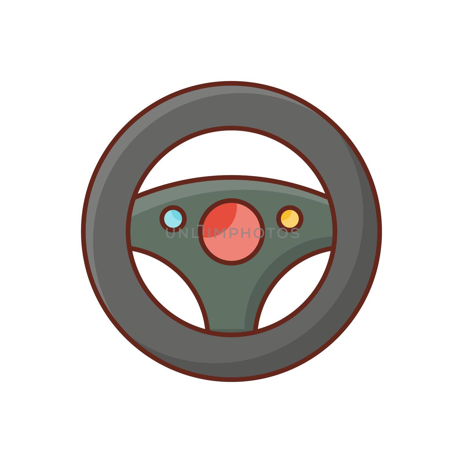 steering Vector illustration on a transparent background. Premium quality symbols. Vector Line Flat color icon for concept and graphic design.