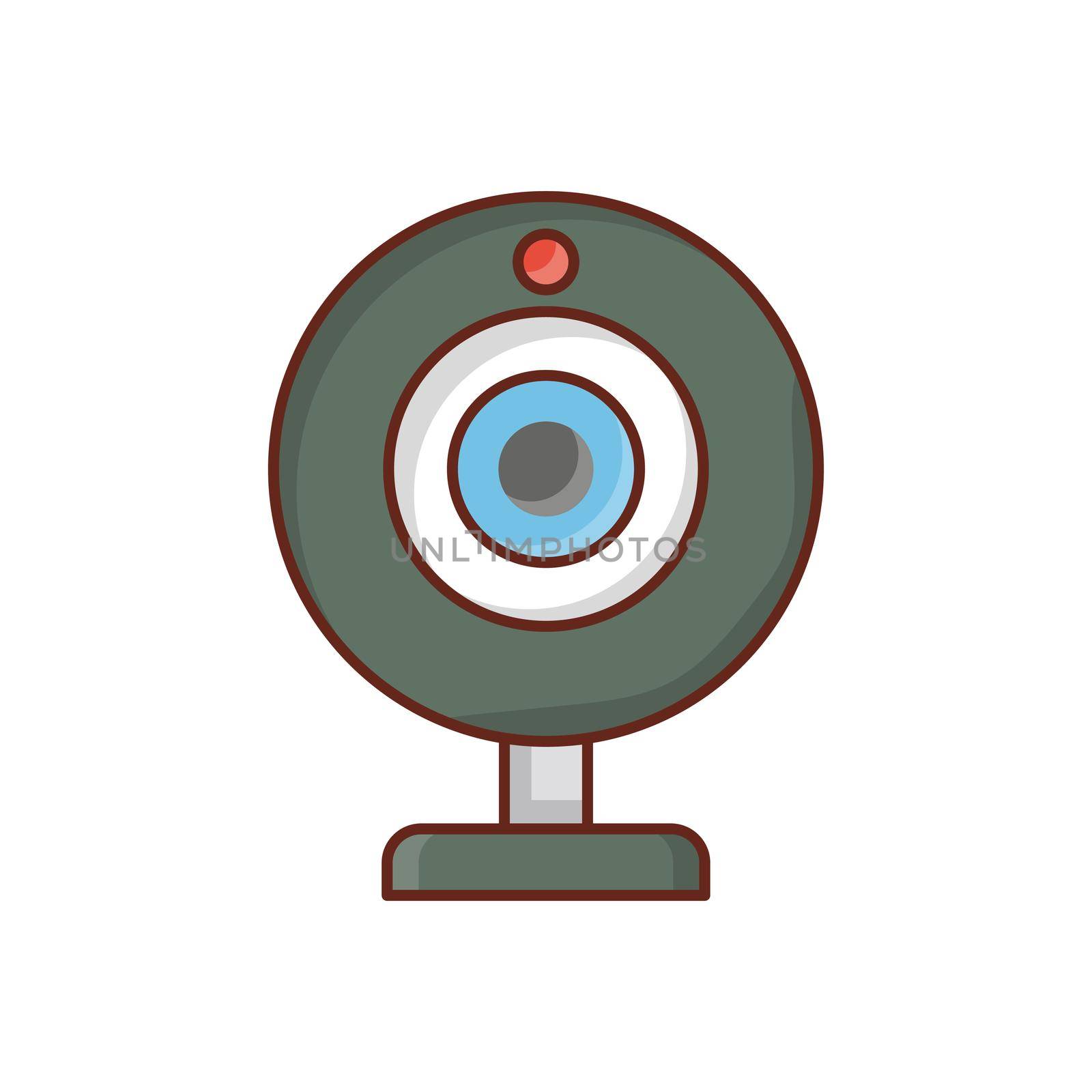 webcam Vector illustration on a transparent background. Premium quality symbols. Vector Line Flat color icon for concept and graphic design.