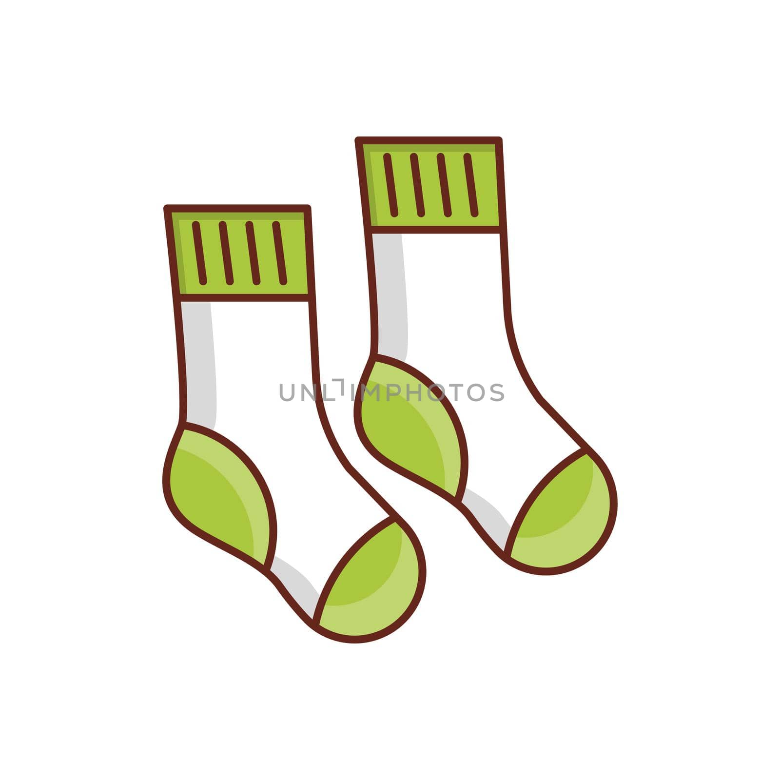 socks Vector illustration on a transparent background. Premium quality symbols.Vector line flat color icon for concept and graphic design.
