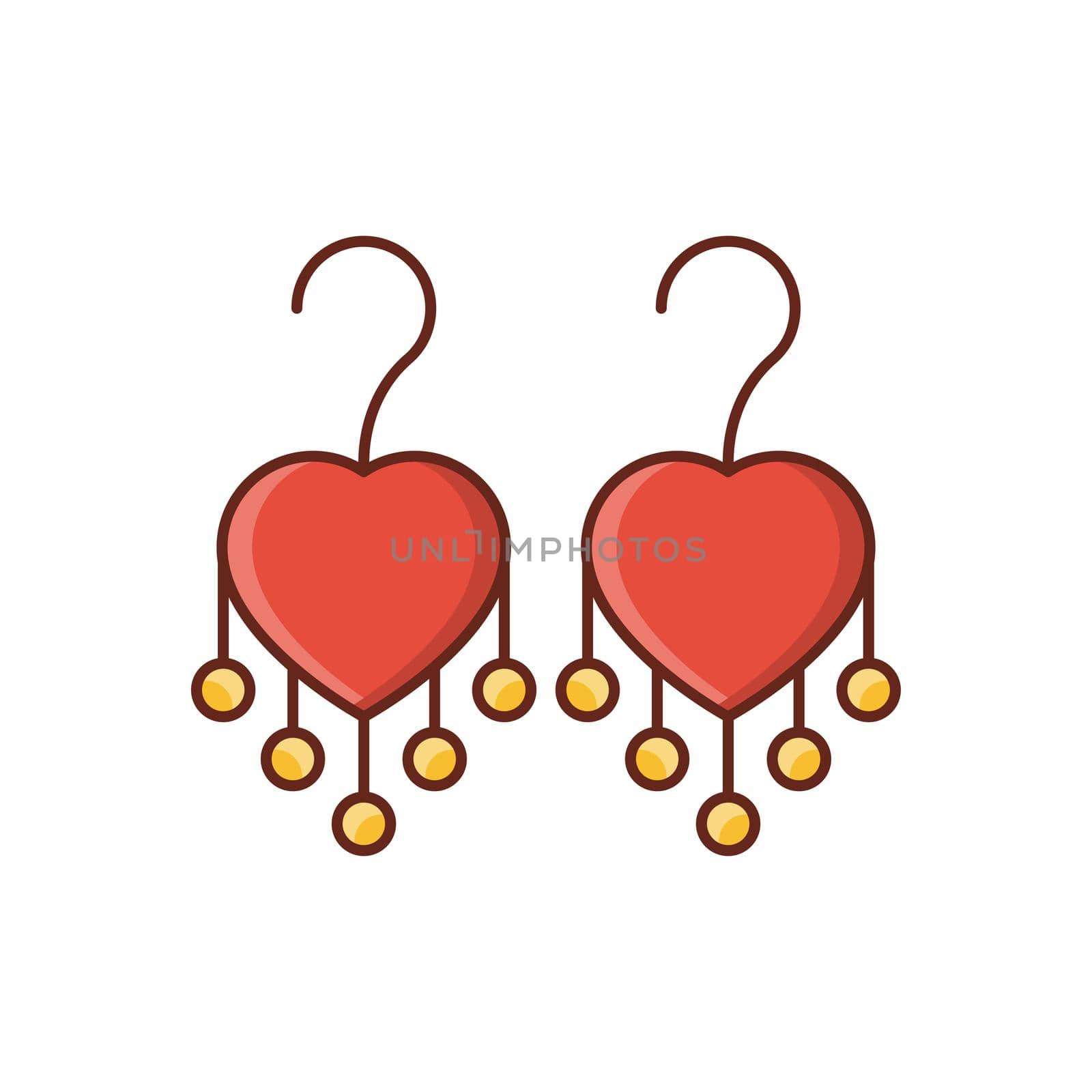 earing Vector illustration on a transparent background. Premium quality symbols.Vector line flat color icon for concept and graphic design.