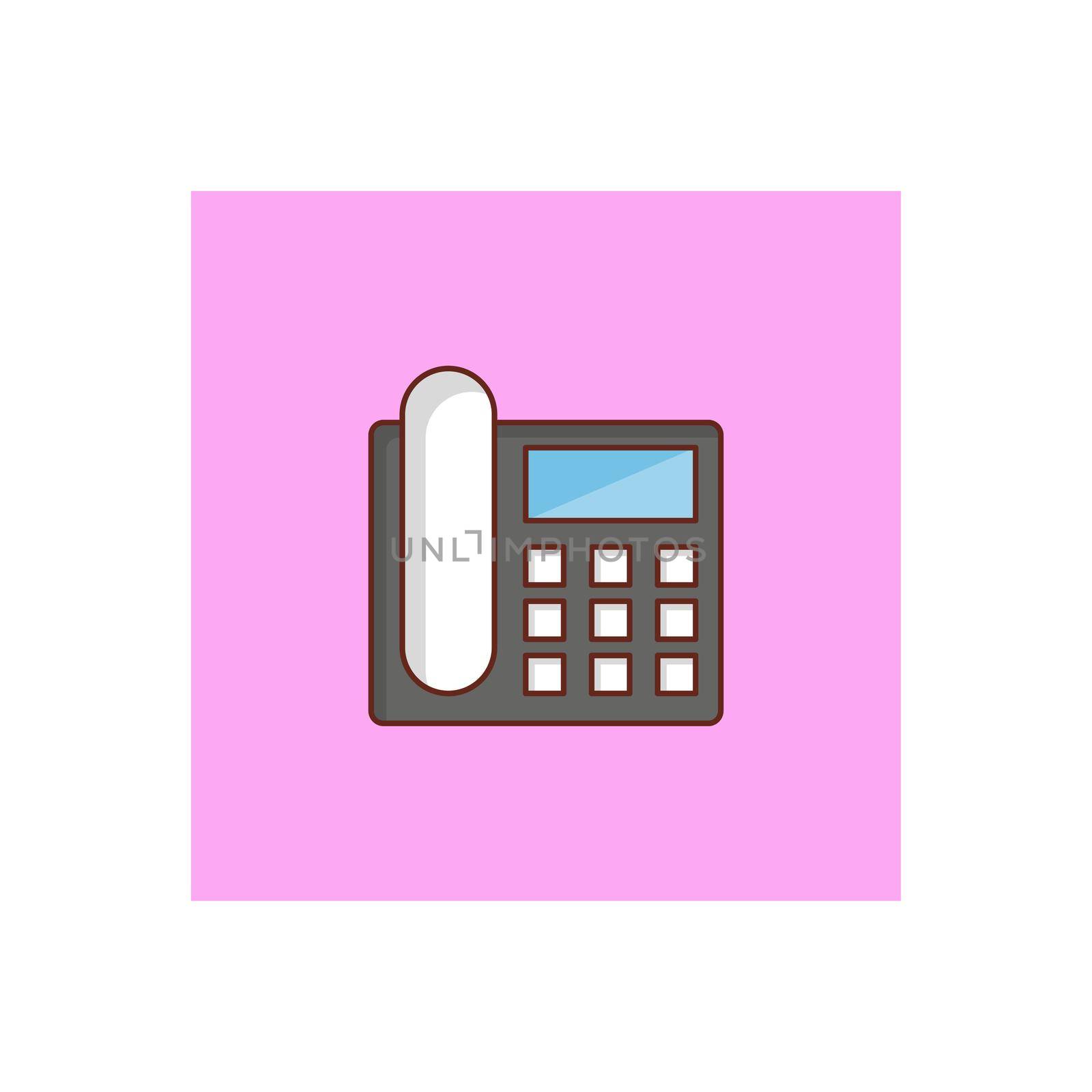 telephone Vector illustration on a transparent background. Premium quality symbols. Vector Line Flat color icon for concept and graphic design.