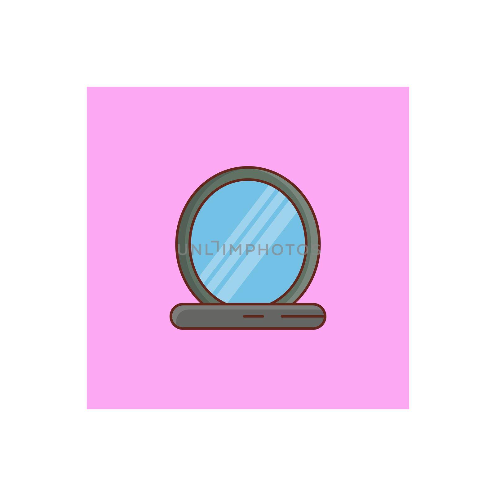 mirror Vector illustration on a transparent background. Premium quality symbols.Vector line flat color icon for concept and graphic design.