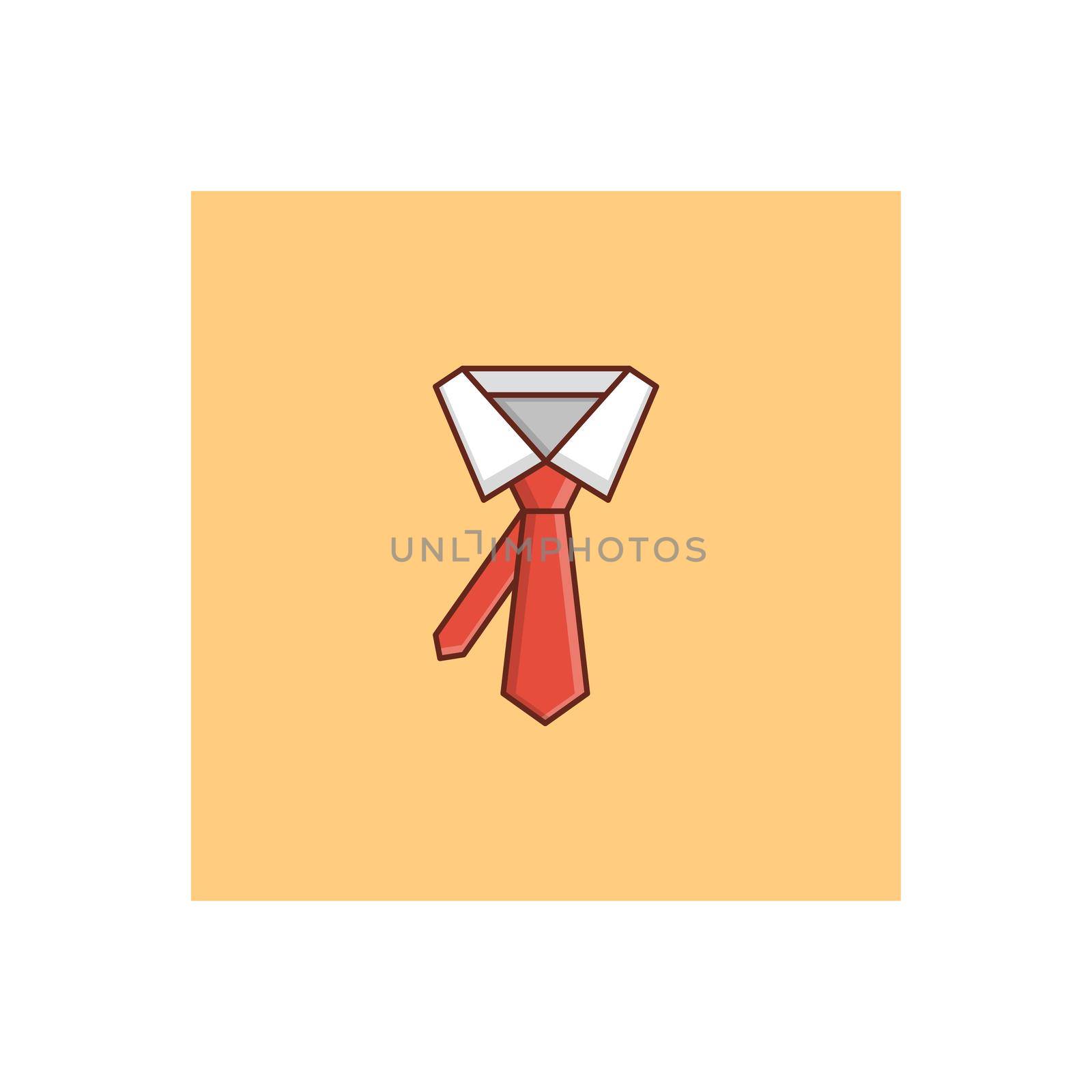 tie Vector illustration on a transparent background. Premium quality symbols.Vector line flat color icon for concept and graphic design.
