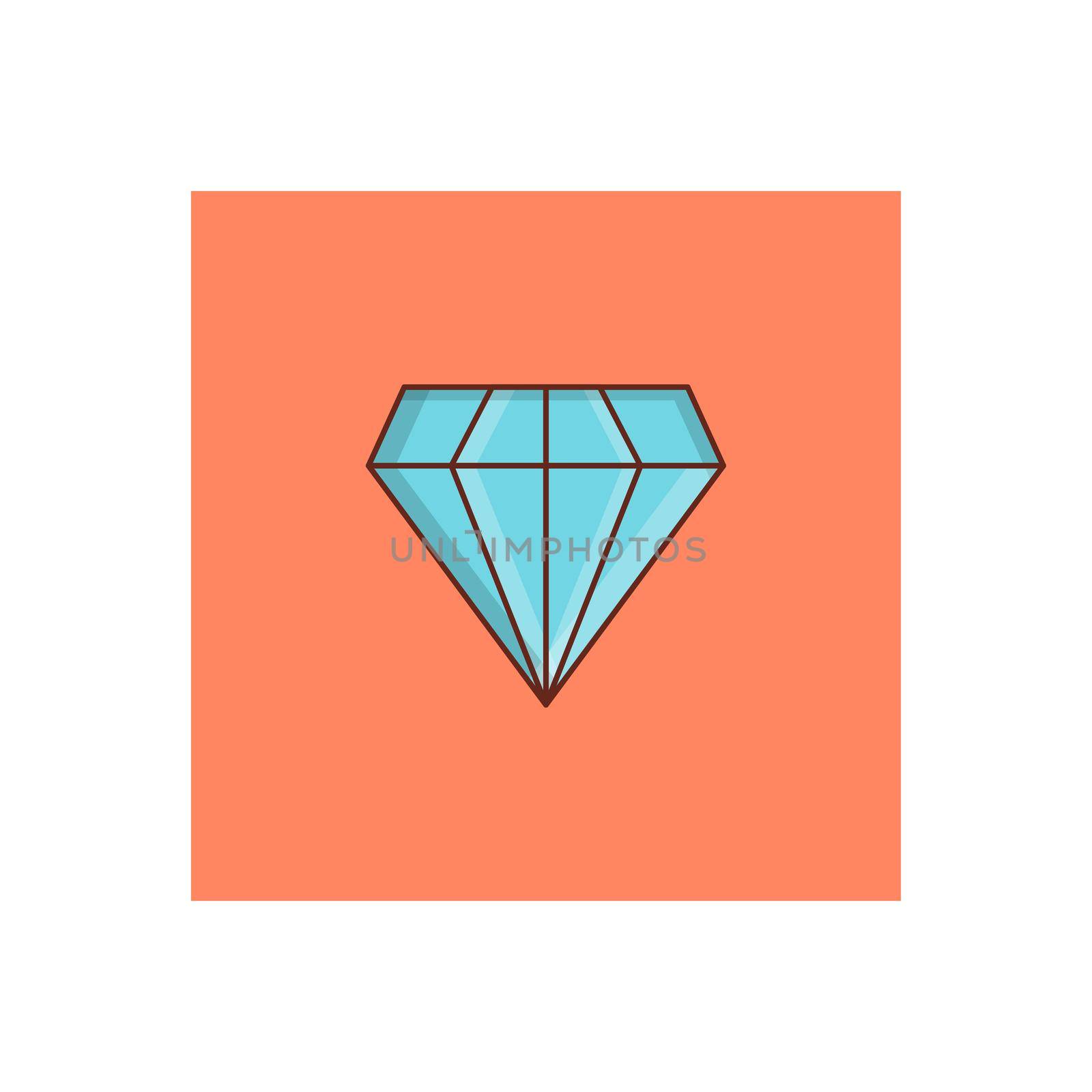 diamond Vector illustration on a transparent background. Premium quality symbols.Vector line flat color icon for concept and graphic design.