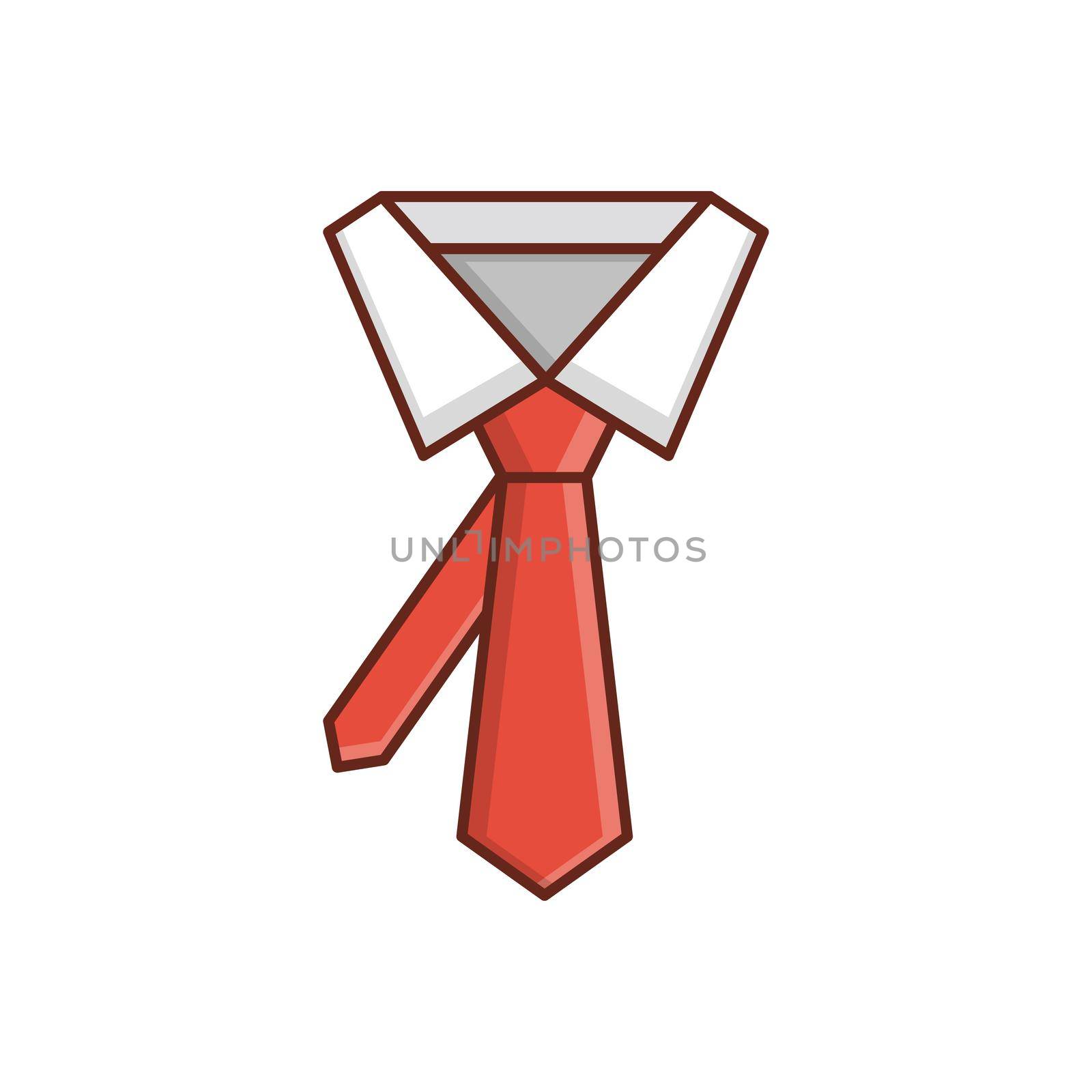 tie Vector illustration on a transparent background. Premium quality symbols.Vector line flat color icon for concept and graphic design.