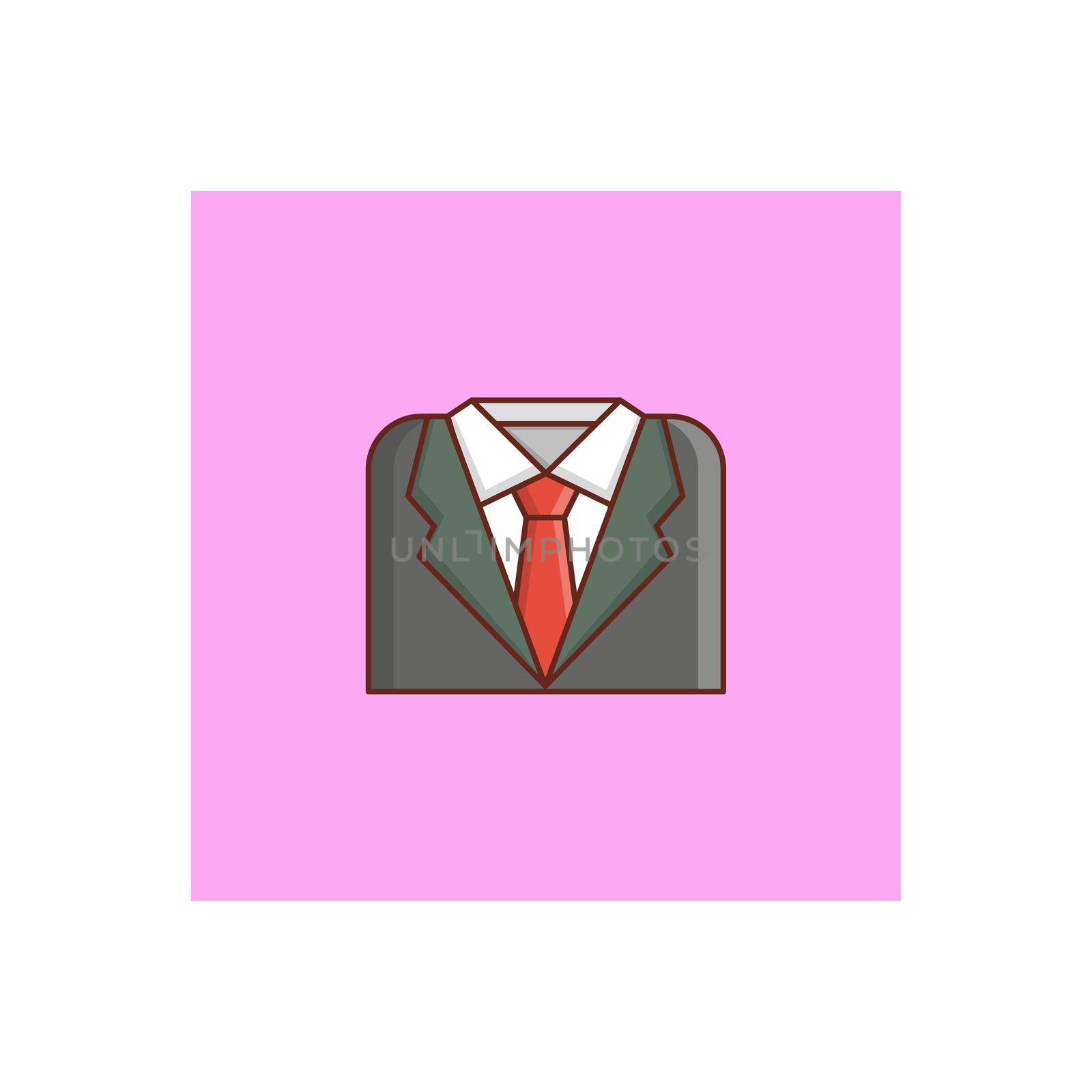 suit Vector illustration on a transparent background. Premium quality symbols.Vector line flat color icon for concept and graphic design.