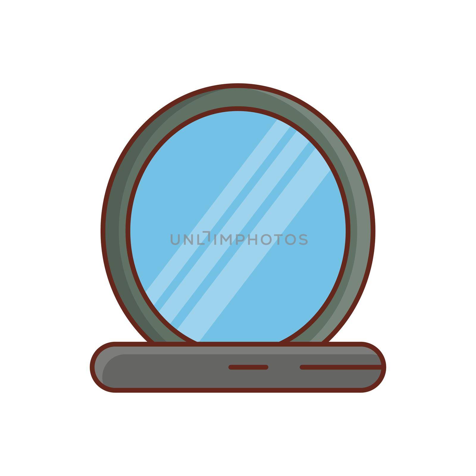 mirror Vector illustration on a transparent background. Premium quality symbols.Vector line flat color icon for concept and graphic design.