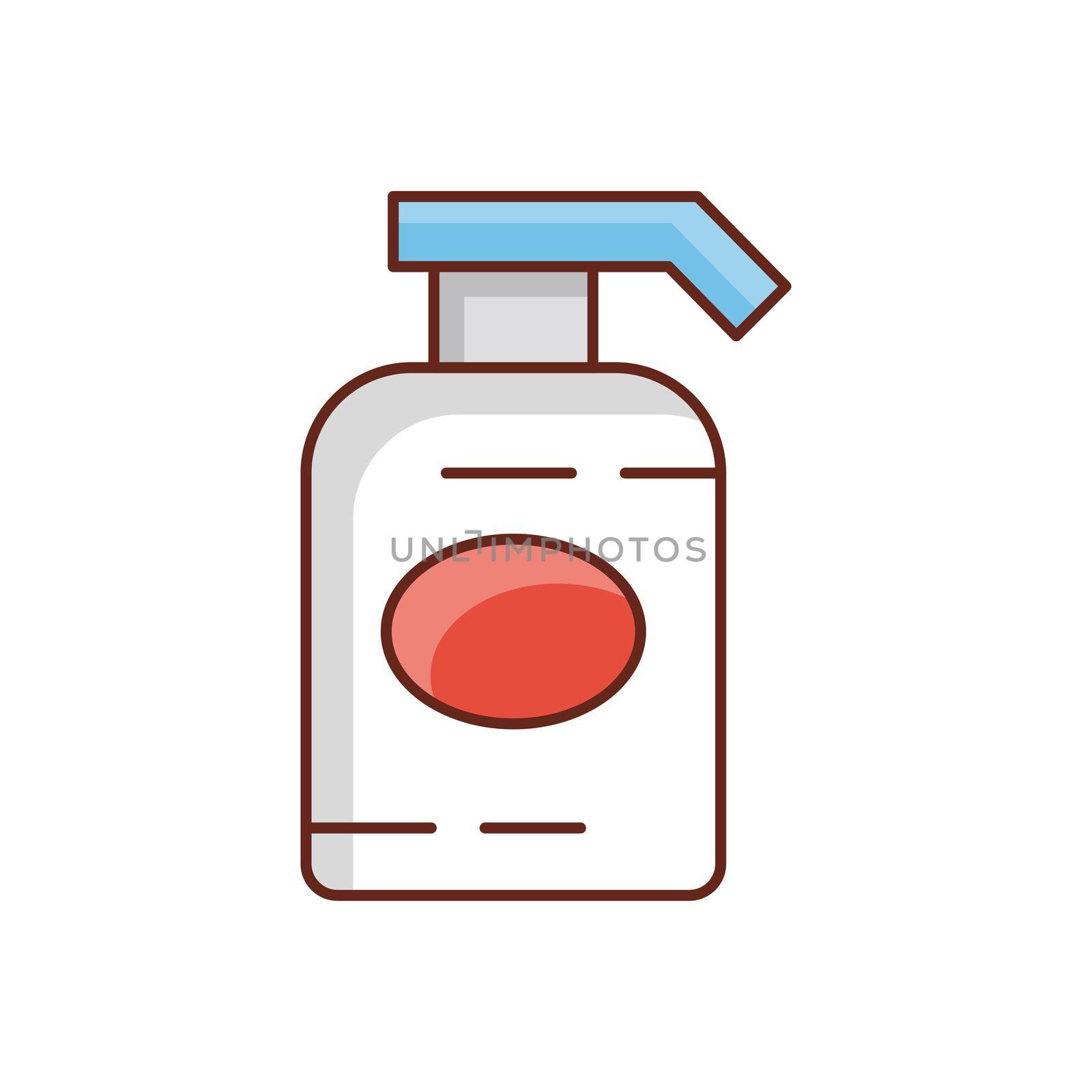 shampoo Vector illustration on a transparent background. Premium quality symbols.Vector line flat color icon for concept and graphic design.