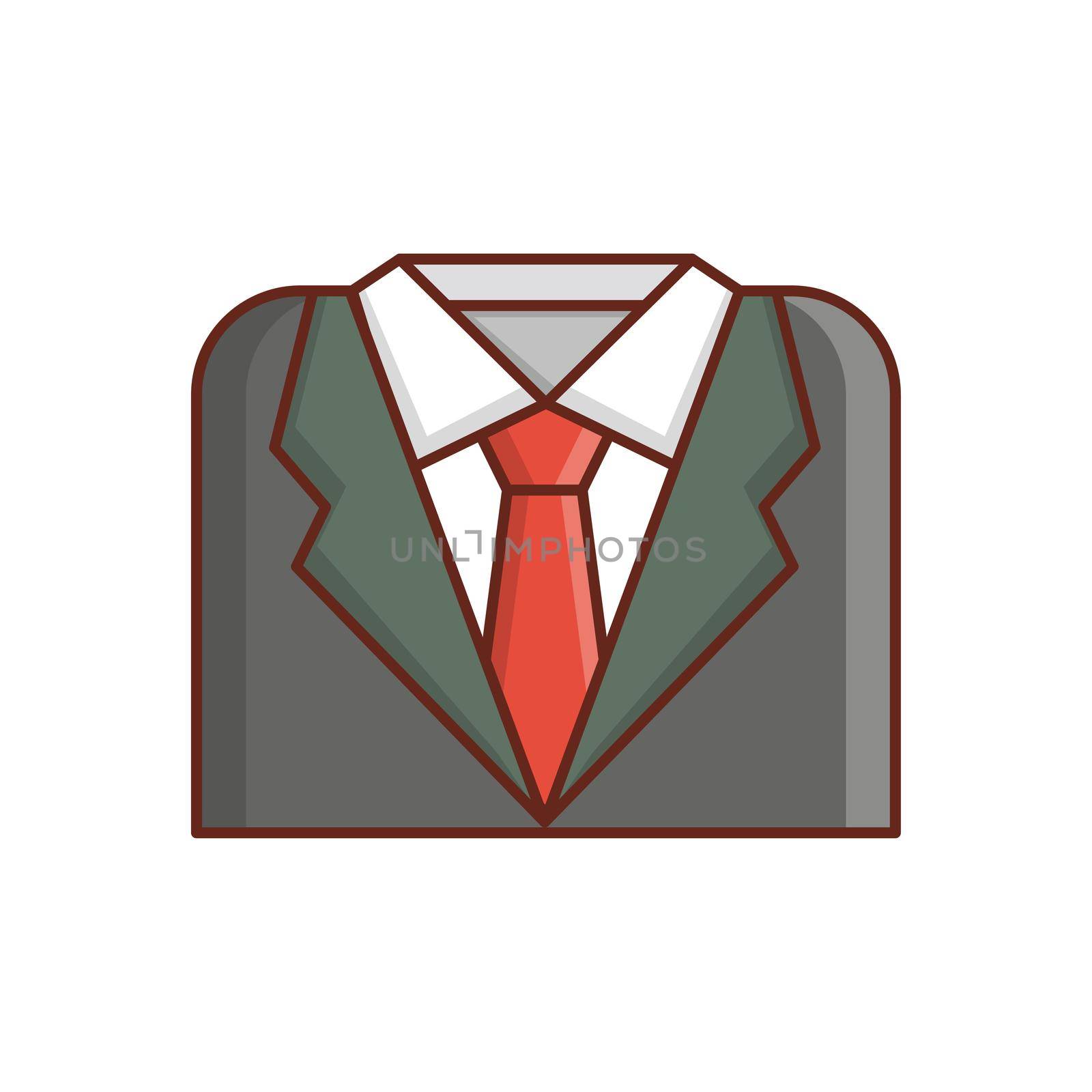 suit Vector illustration on a transparent background. Premium quality symbols.Vector line flat color icon for concept and graphic design.