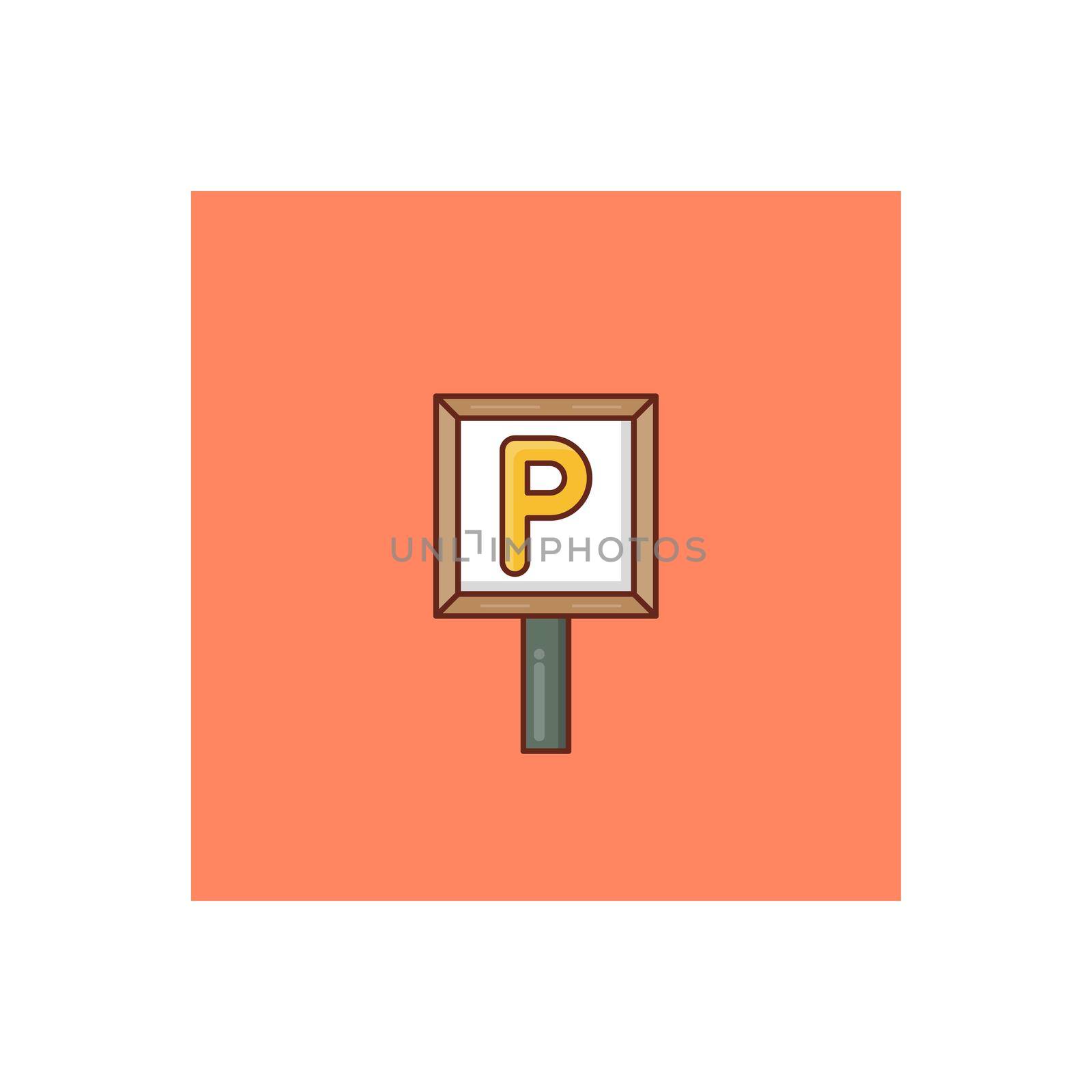 parking vector flat color icon